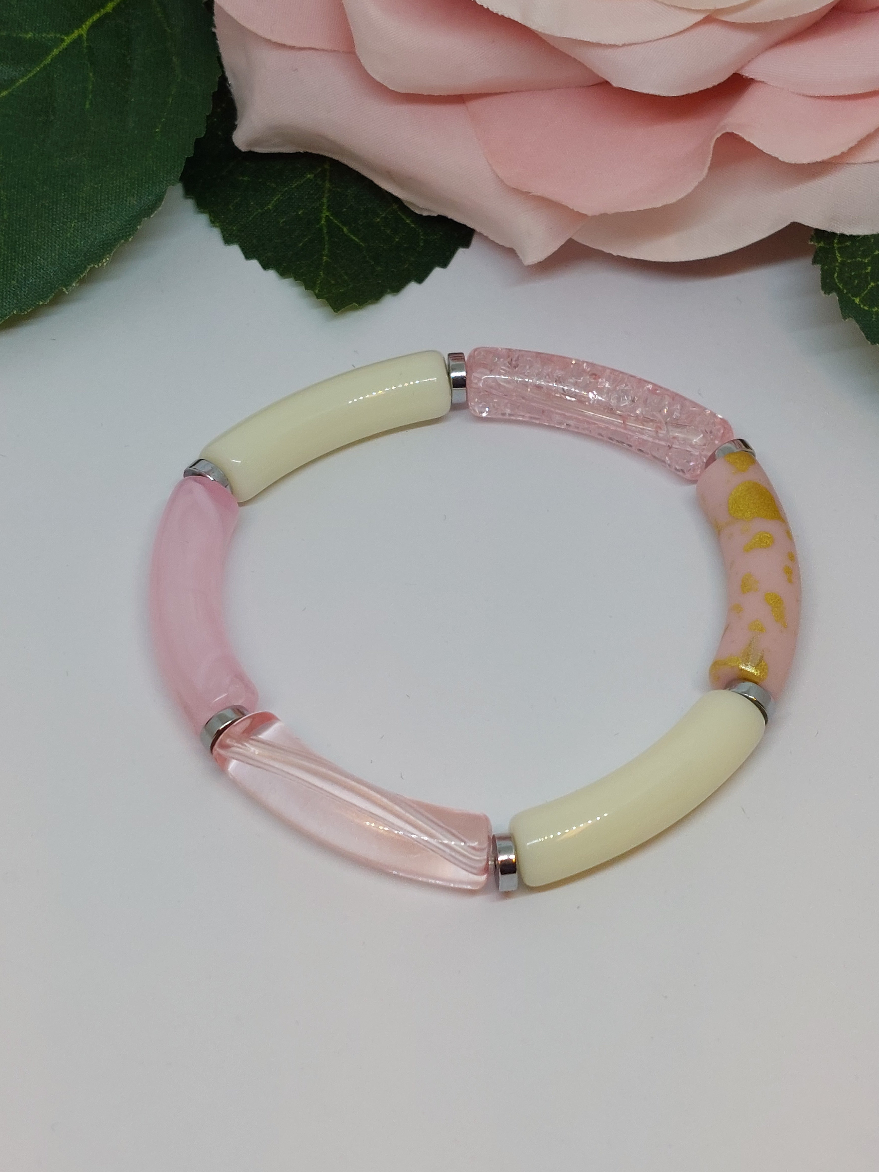 Armband Roze/wit