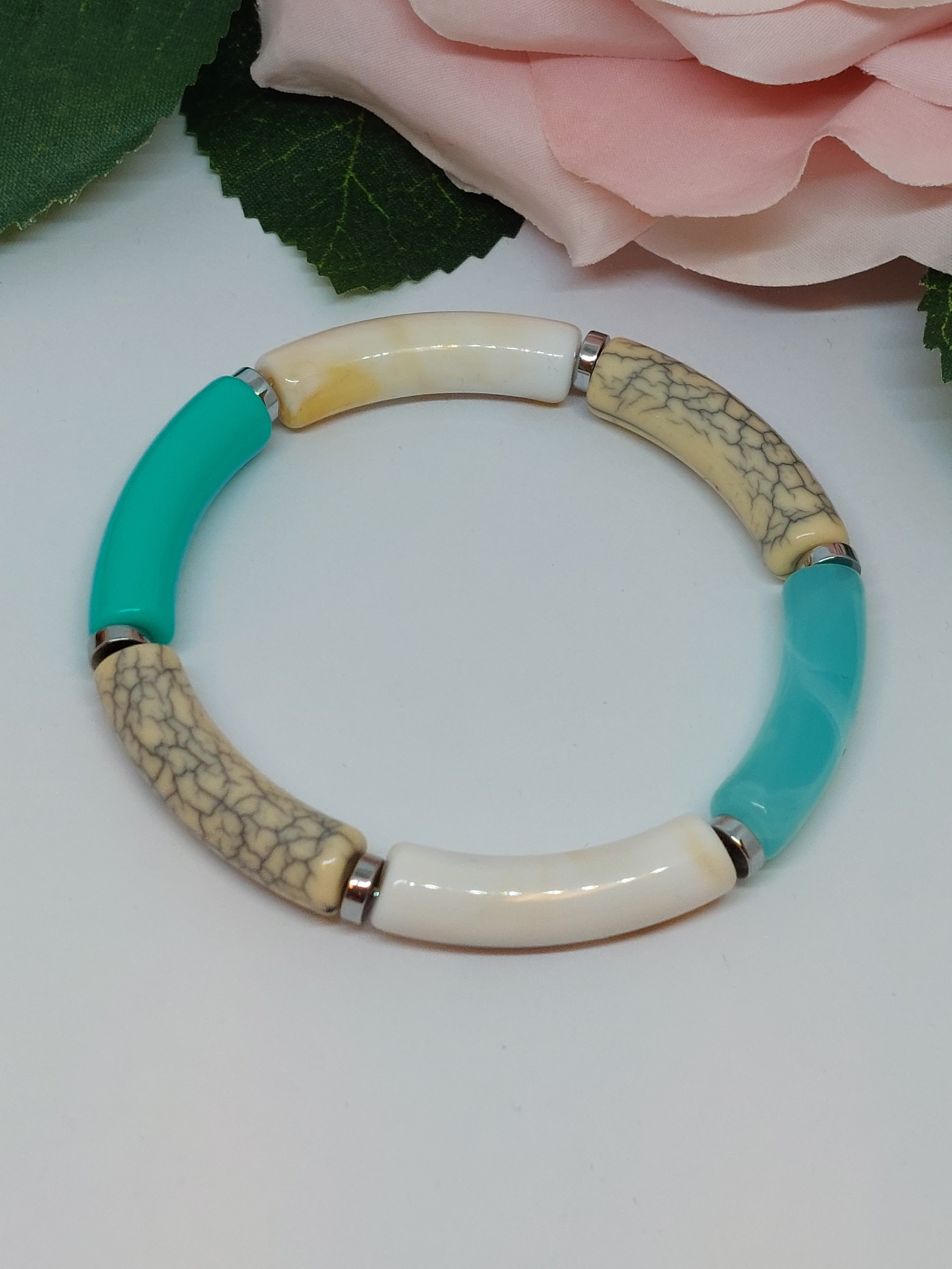 Armband Turquoise/ivoor