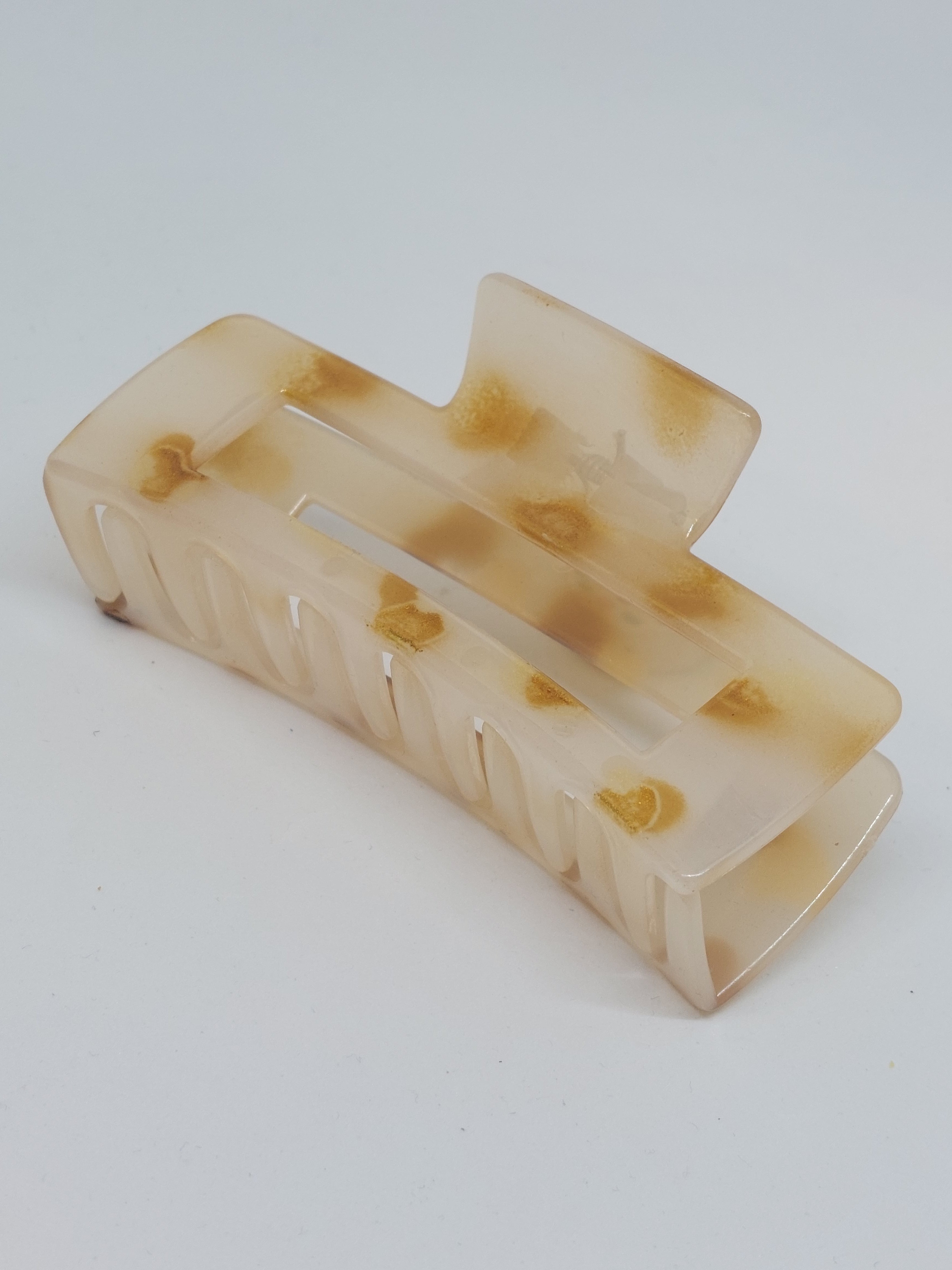 Haarklem transparant bruin/goud