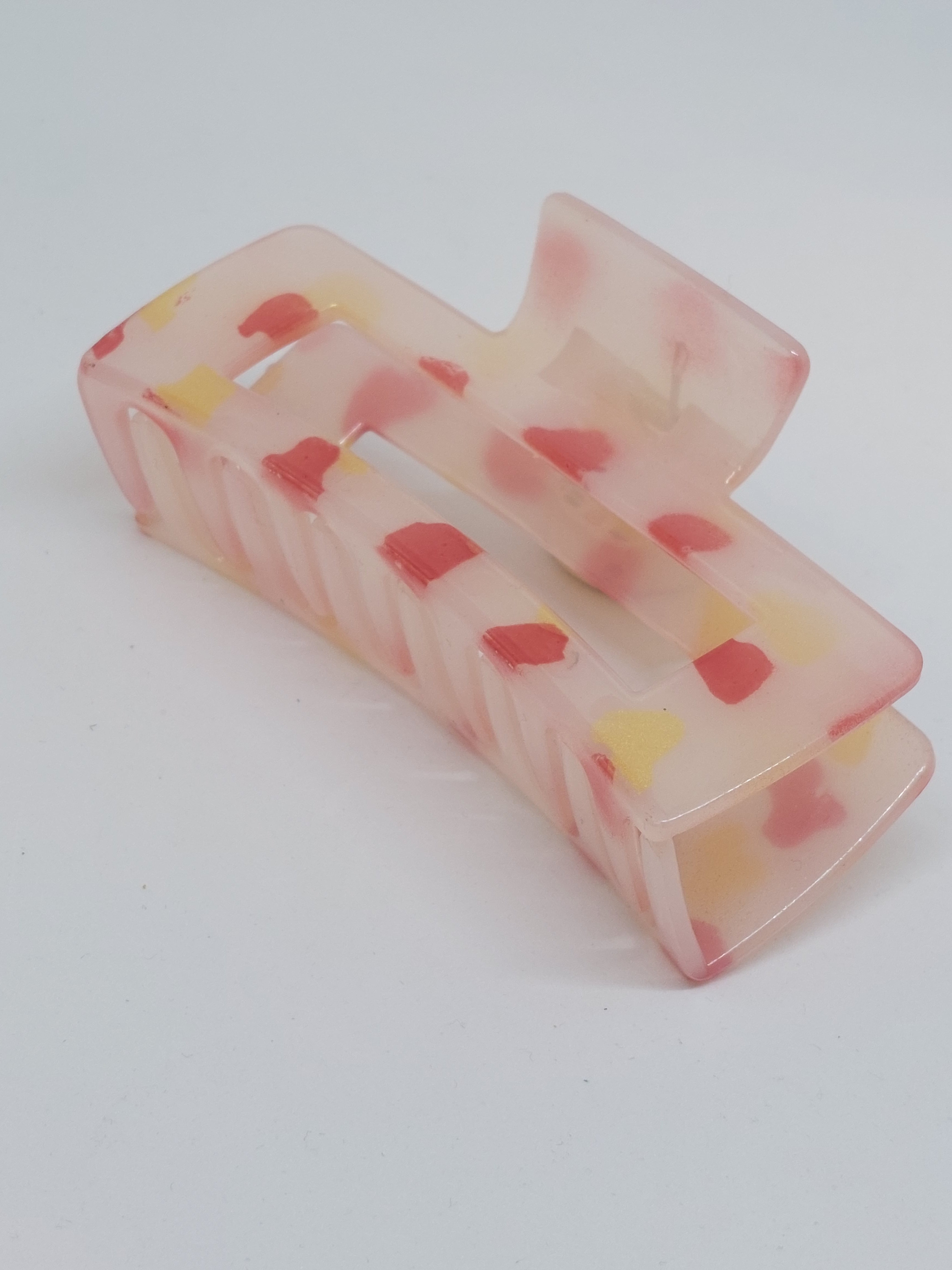 Haarklem transparant rood/goud