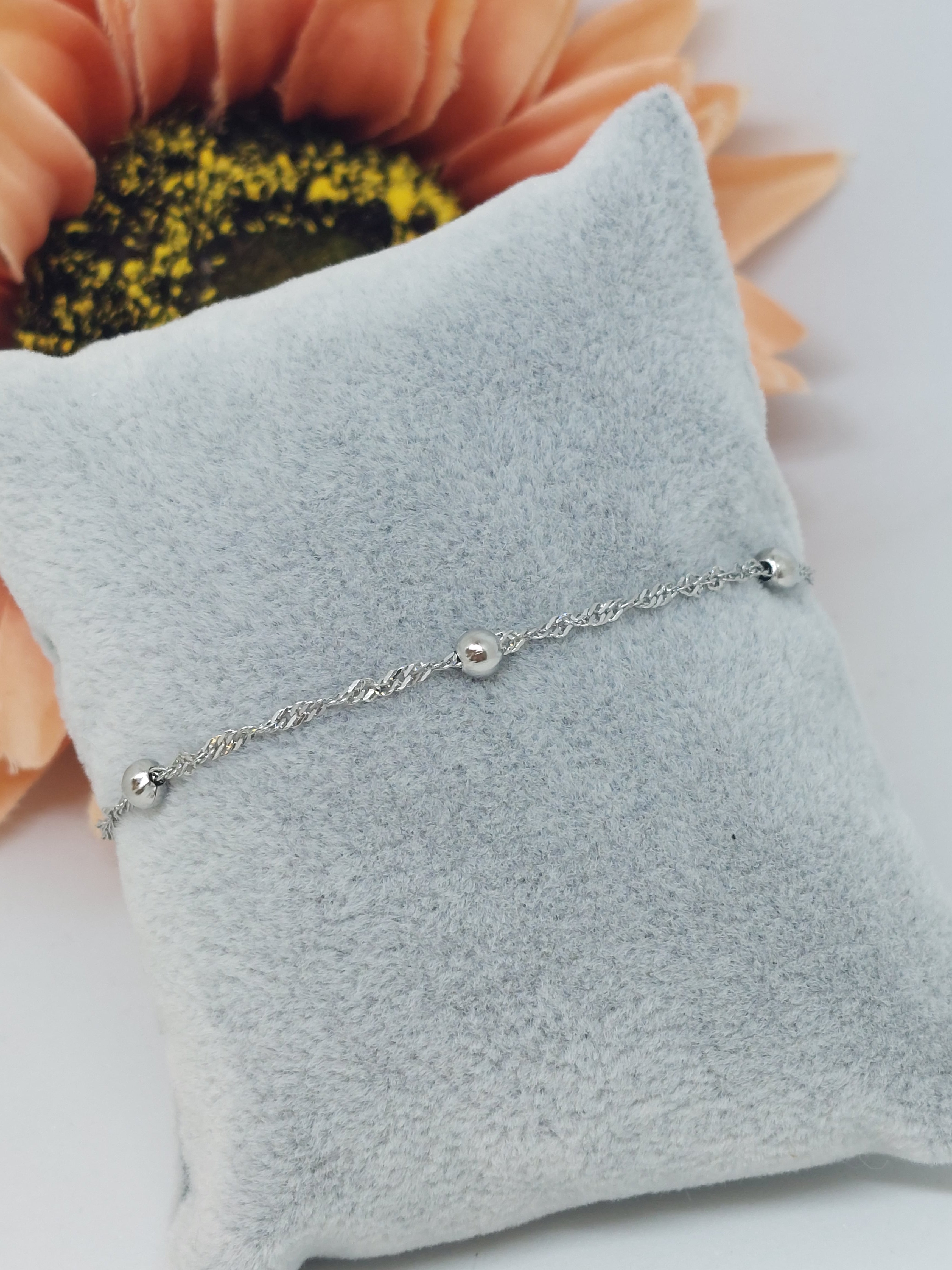 Armbandje balls twisted (RVS)