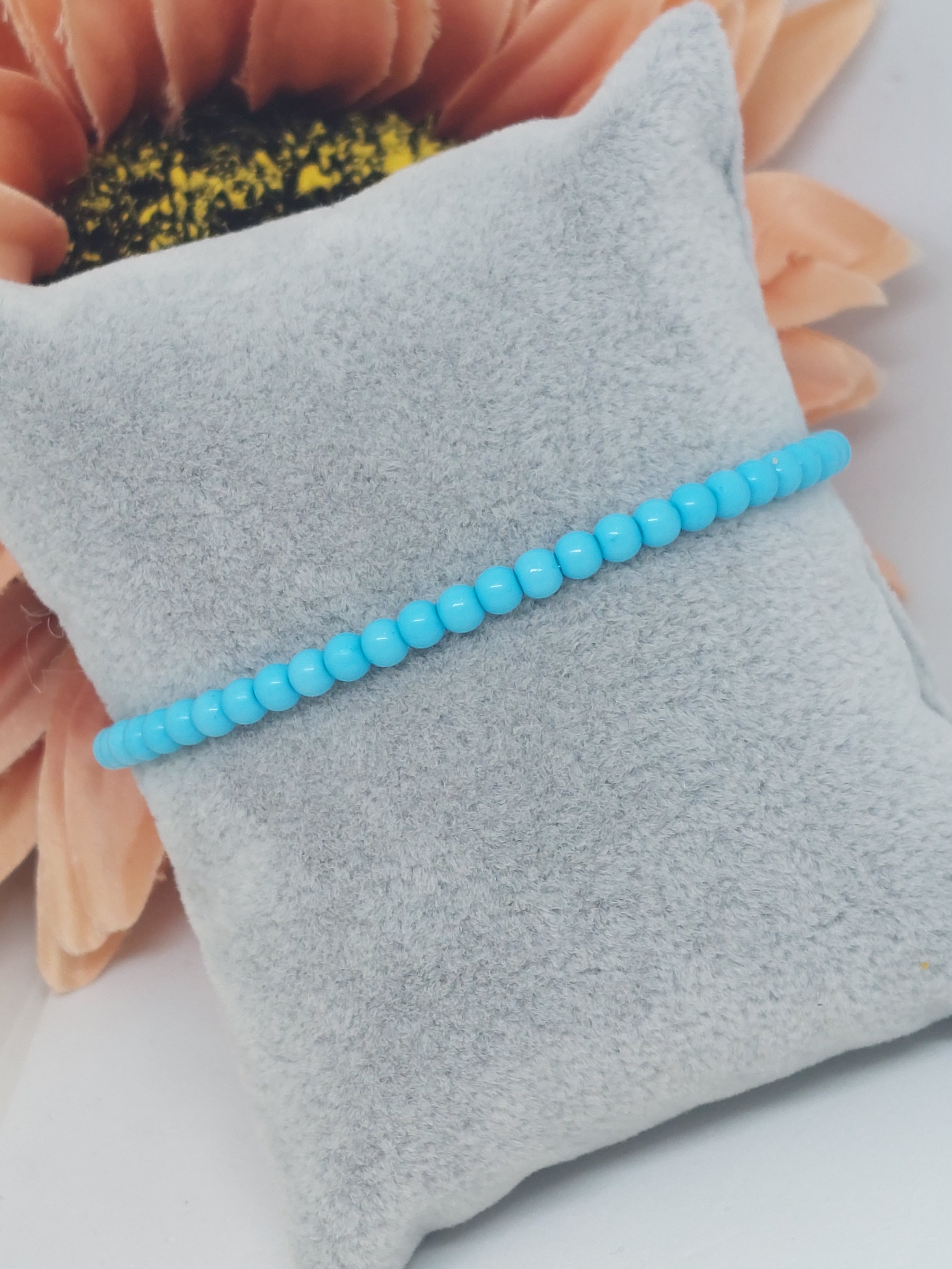 Kralen armband blauw (4mm)