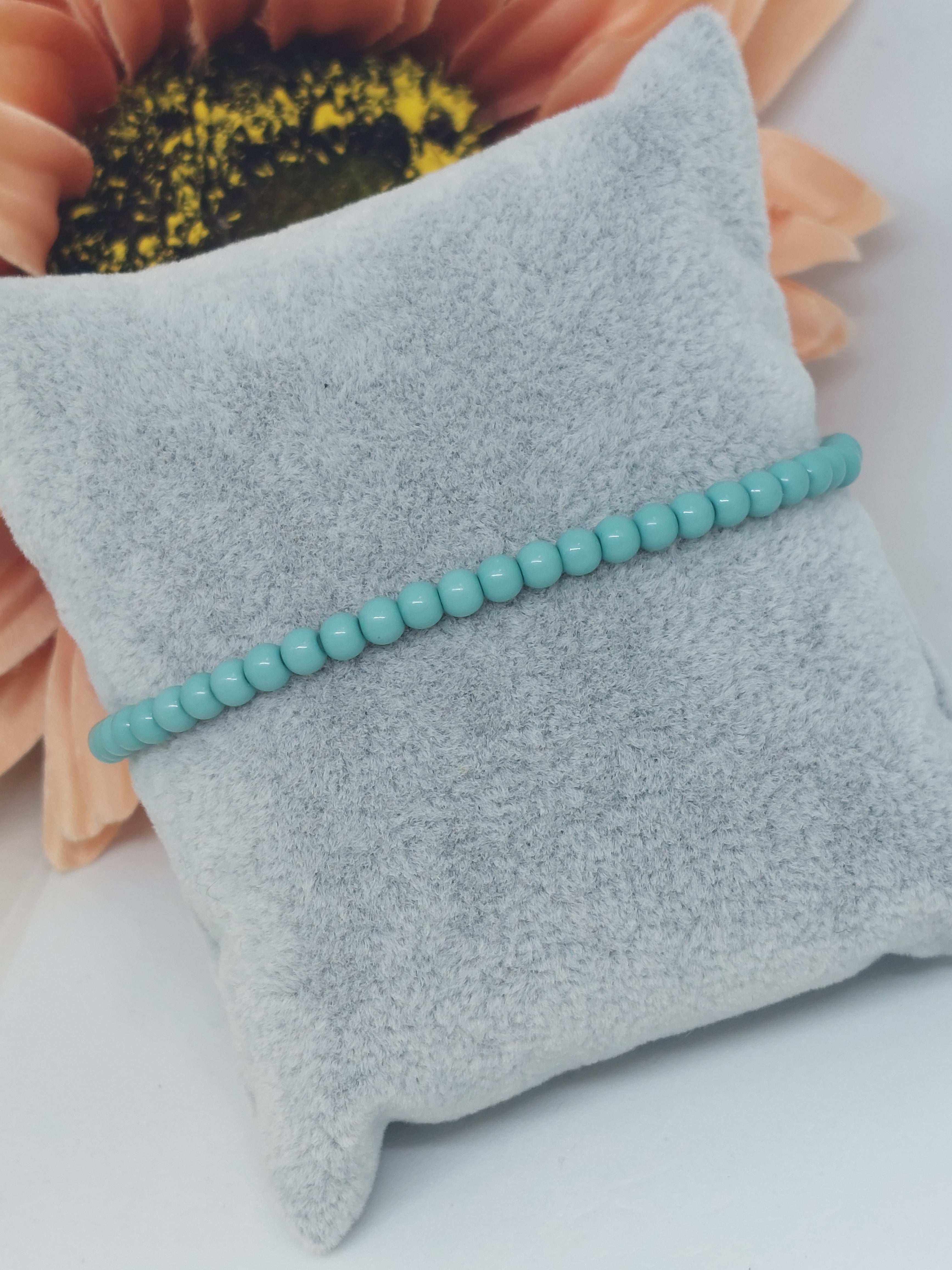 Kralen armband blauw/groen (4mm)