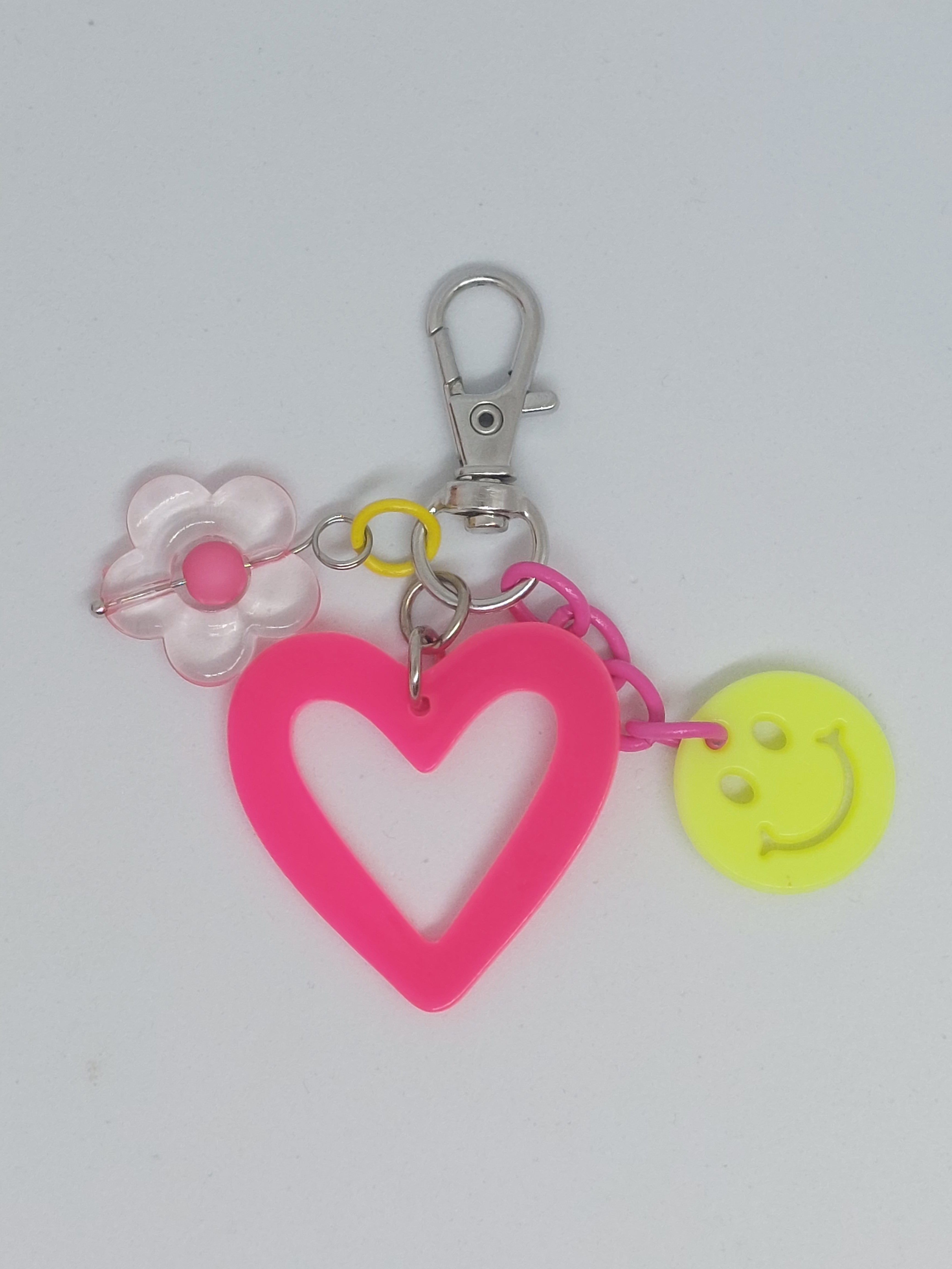 Sleutelhanger hartje roze