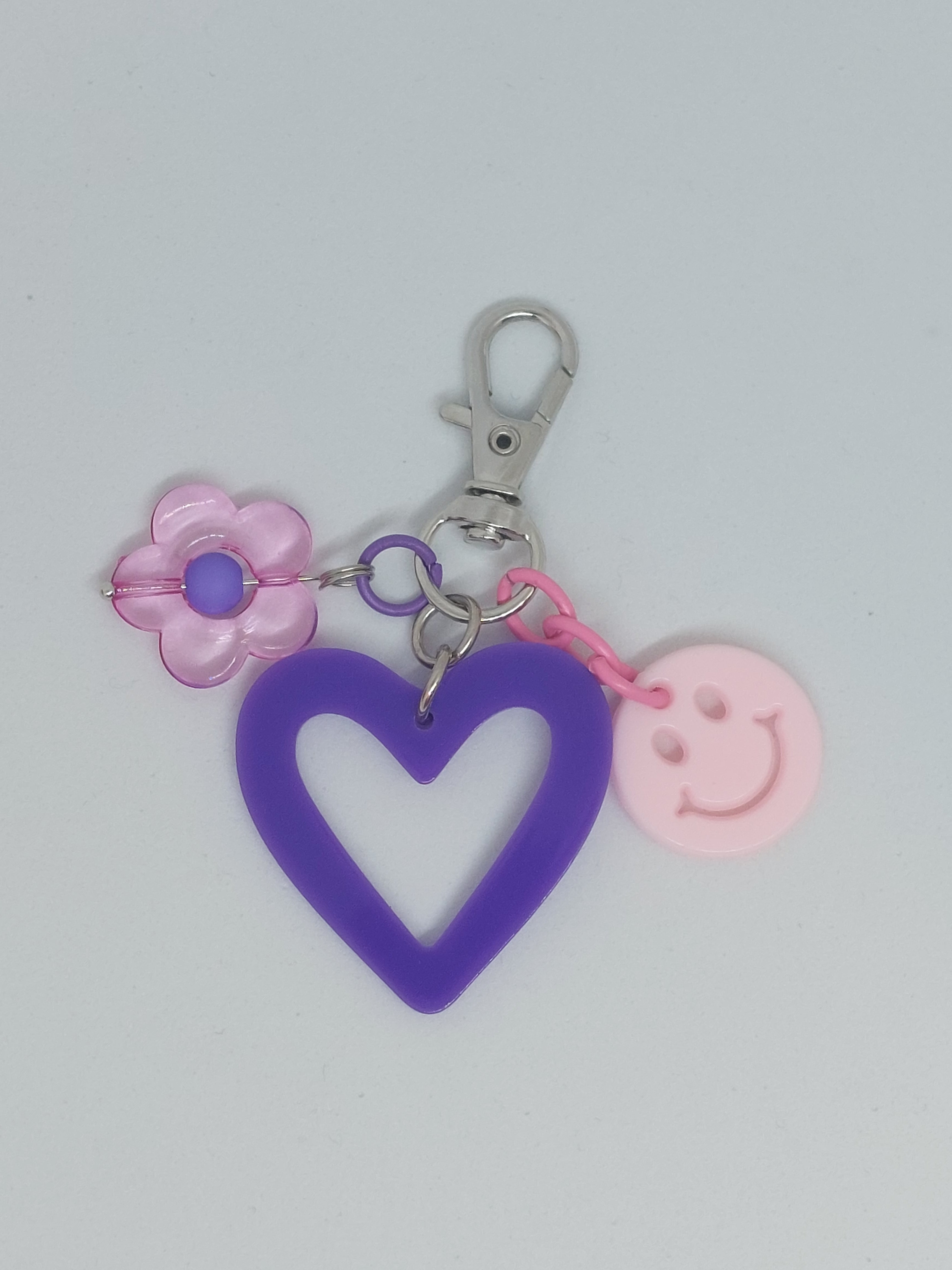 Sleutelhanger hartje paars