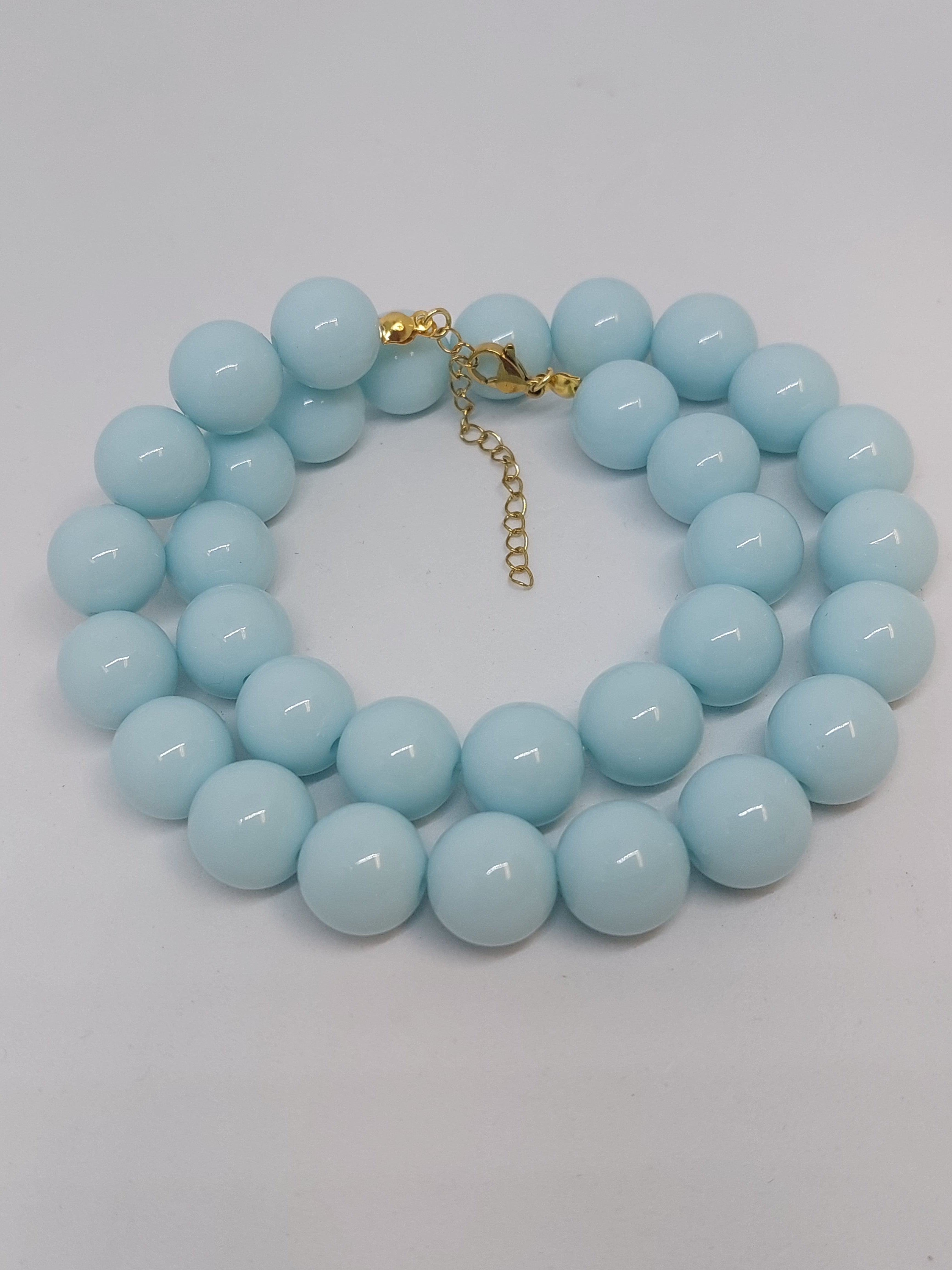 Kralenketting pastel blue