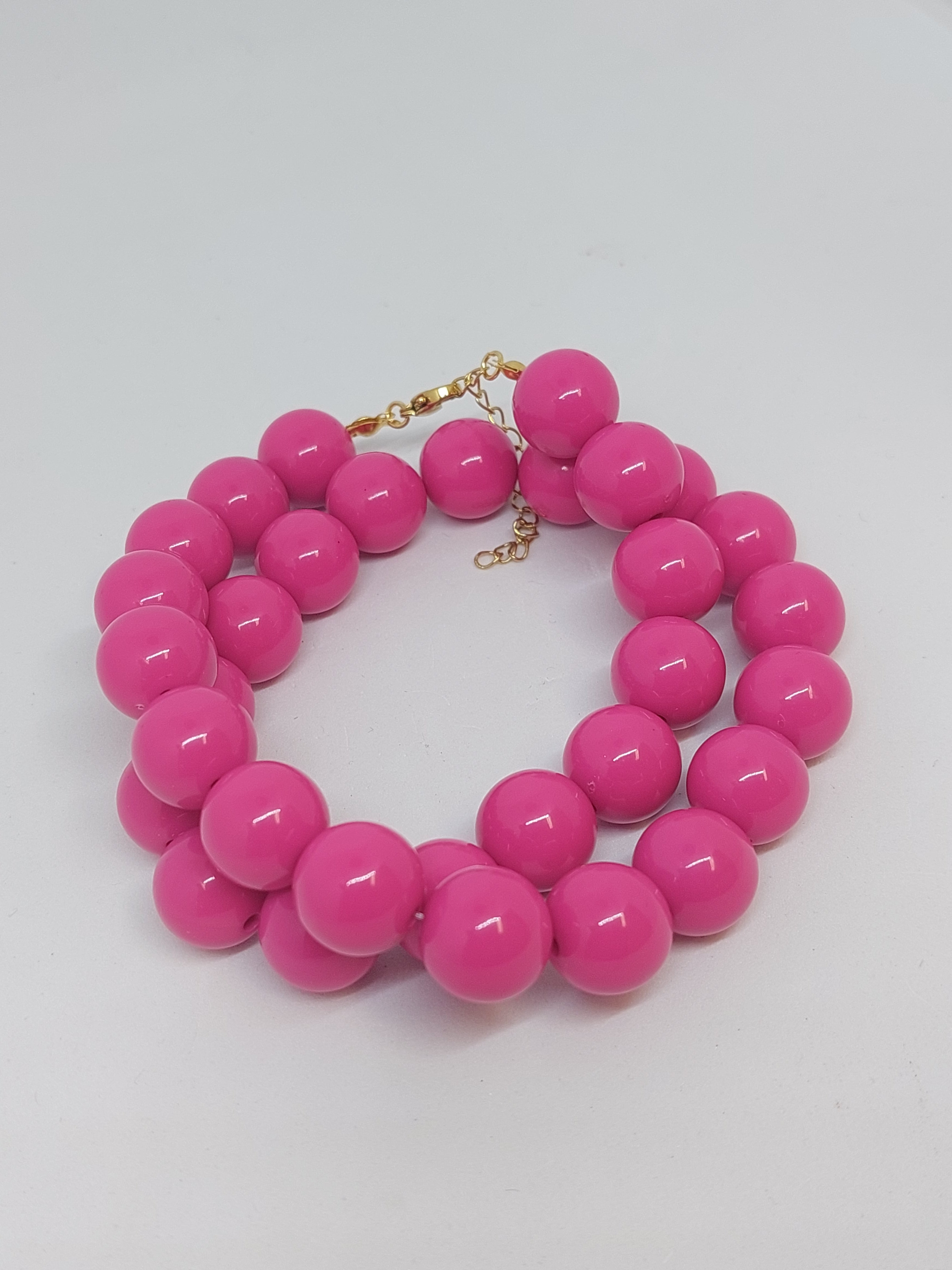 Kralenketting magenta pink