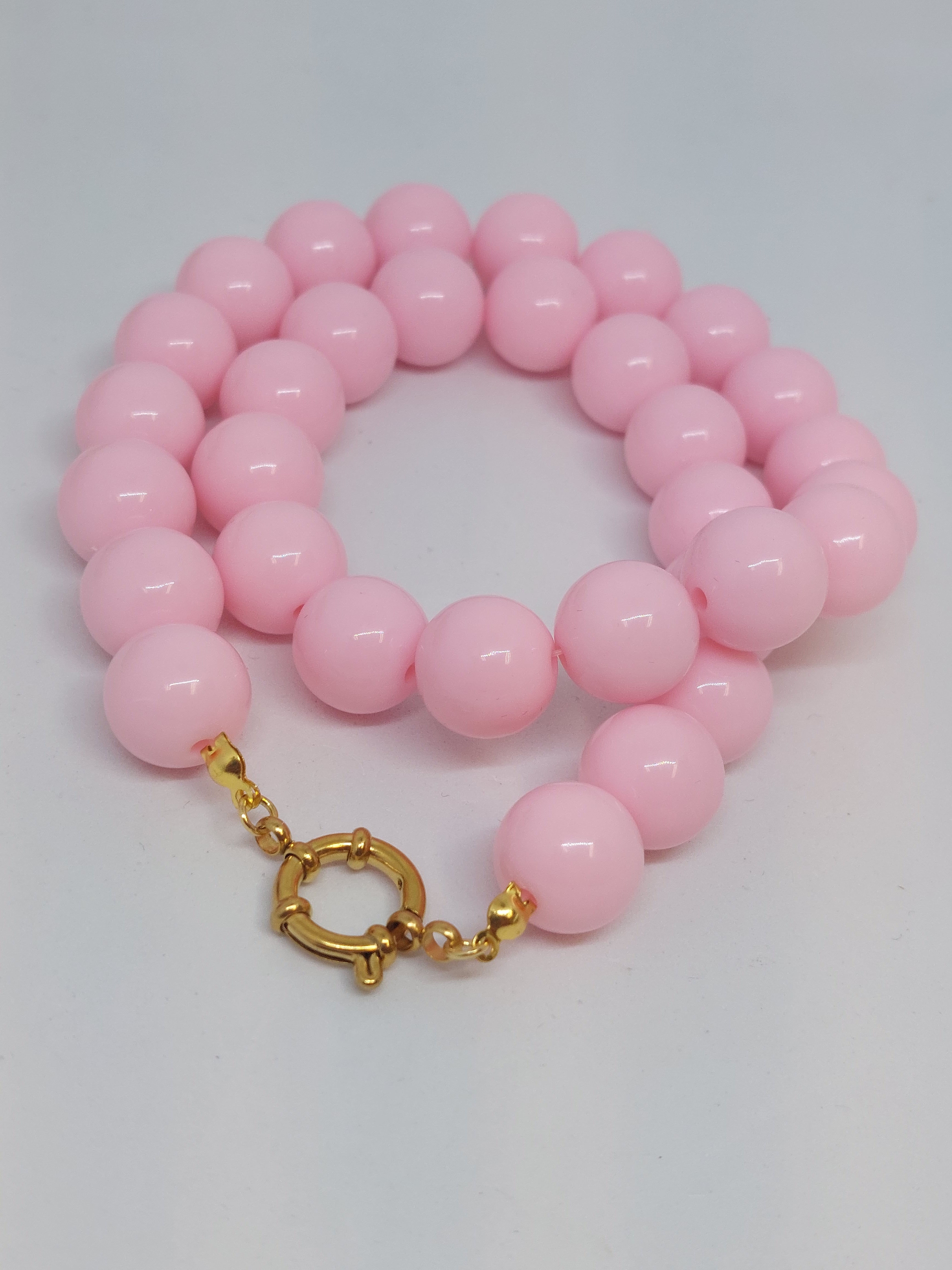 Kralenketting Light pink l