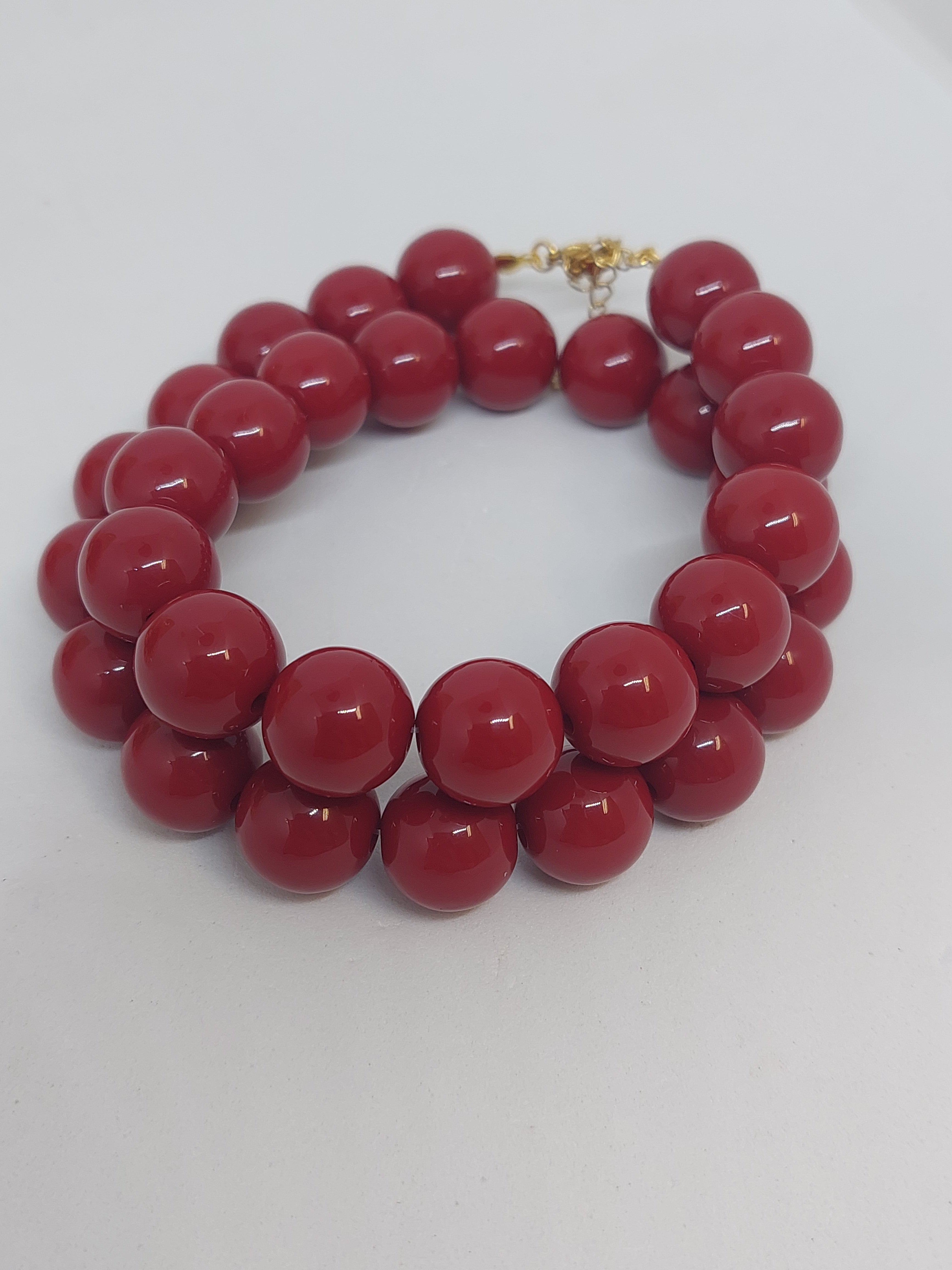 Kralenketting Wine red