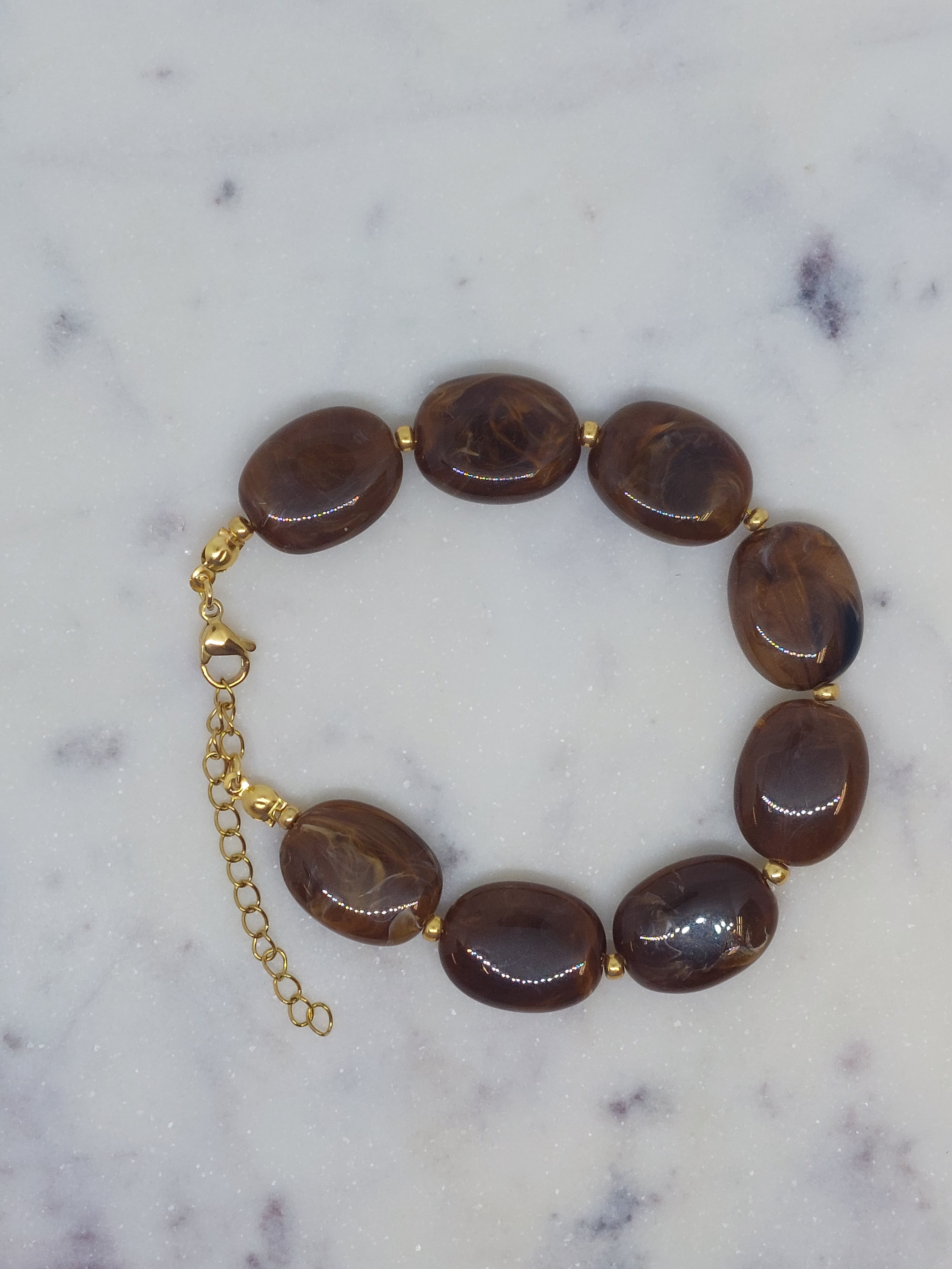 Kralen armband bruin