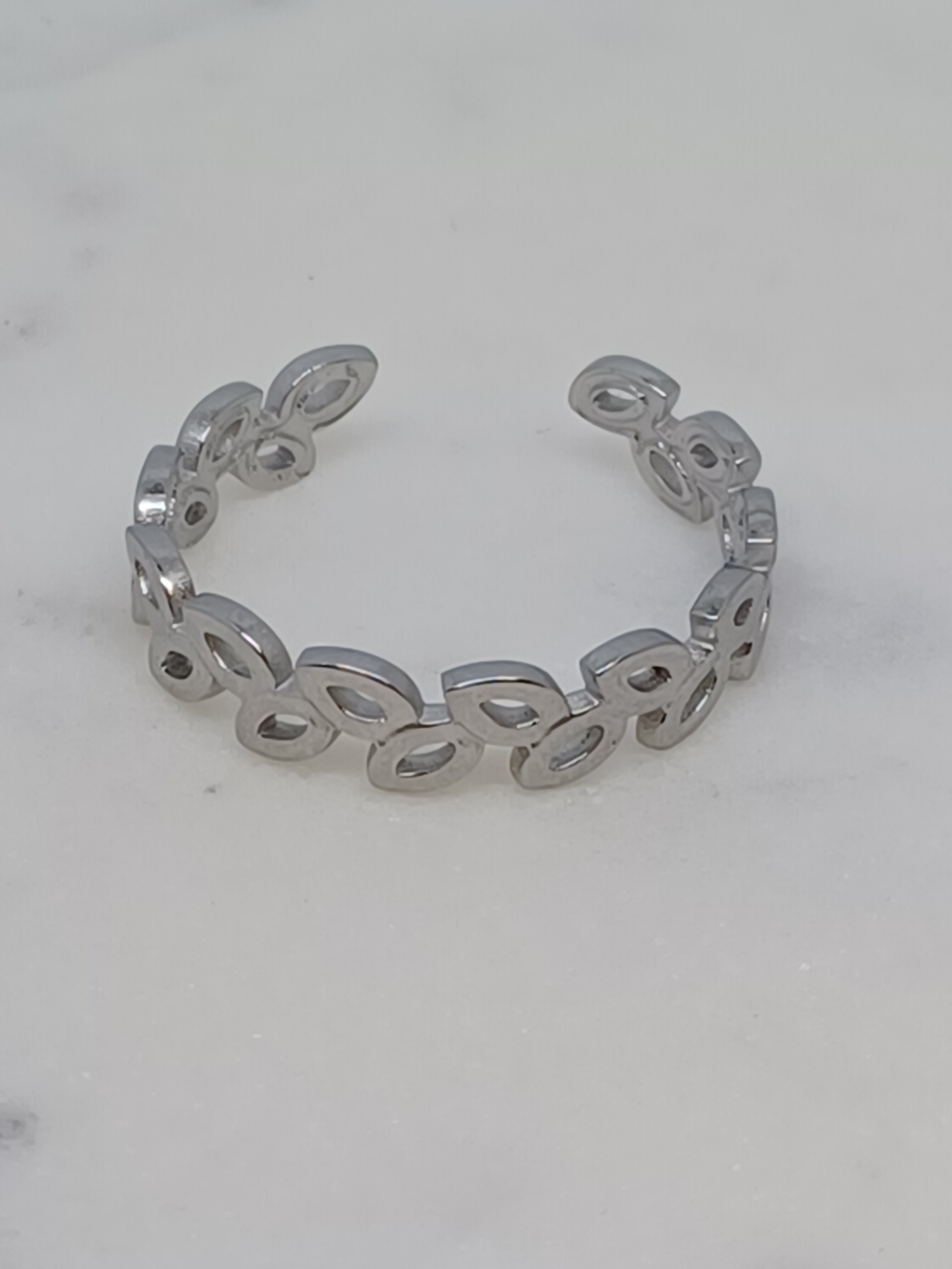 Ring leafs zilverkleurig (RVS)