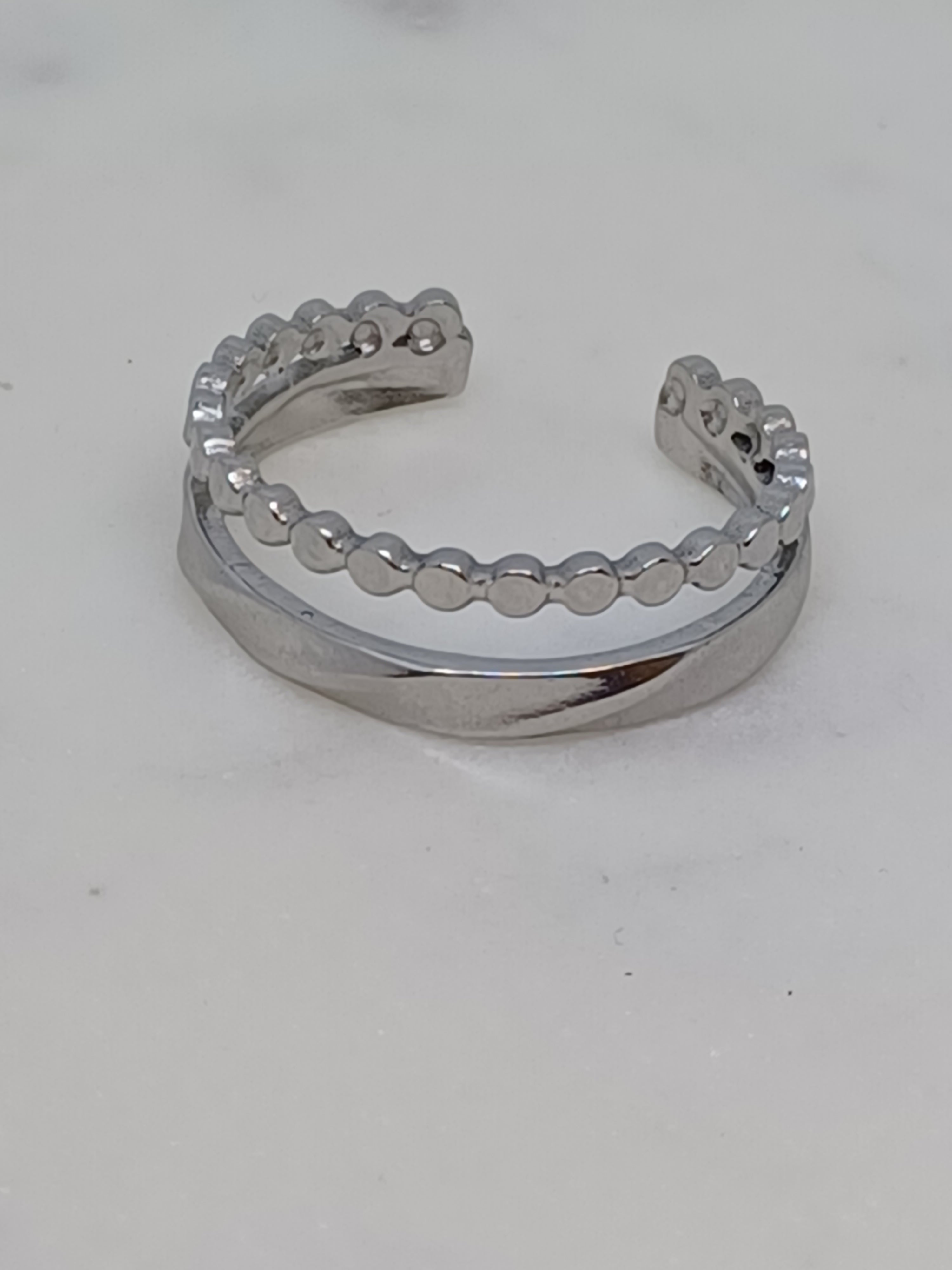 Ring dubbel zilverkleurig (RVS)