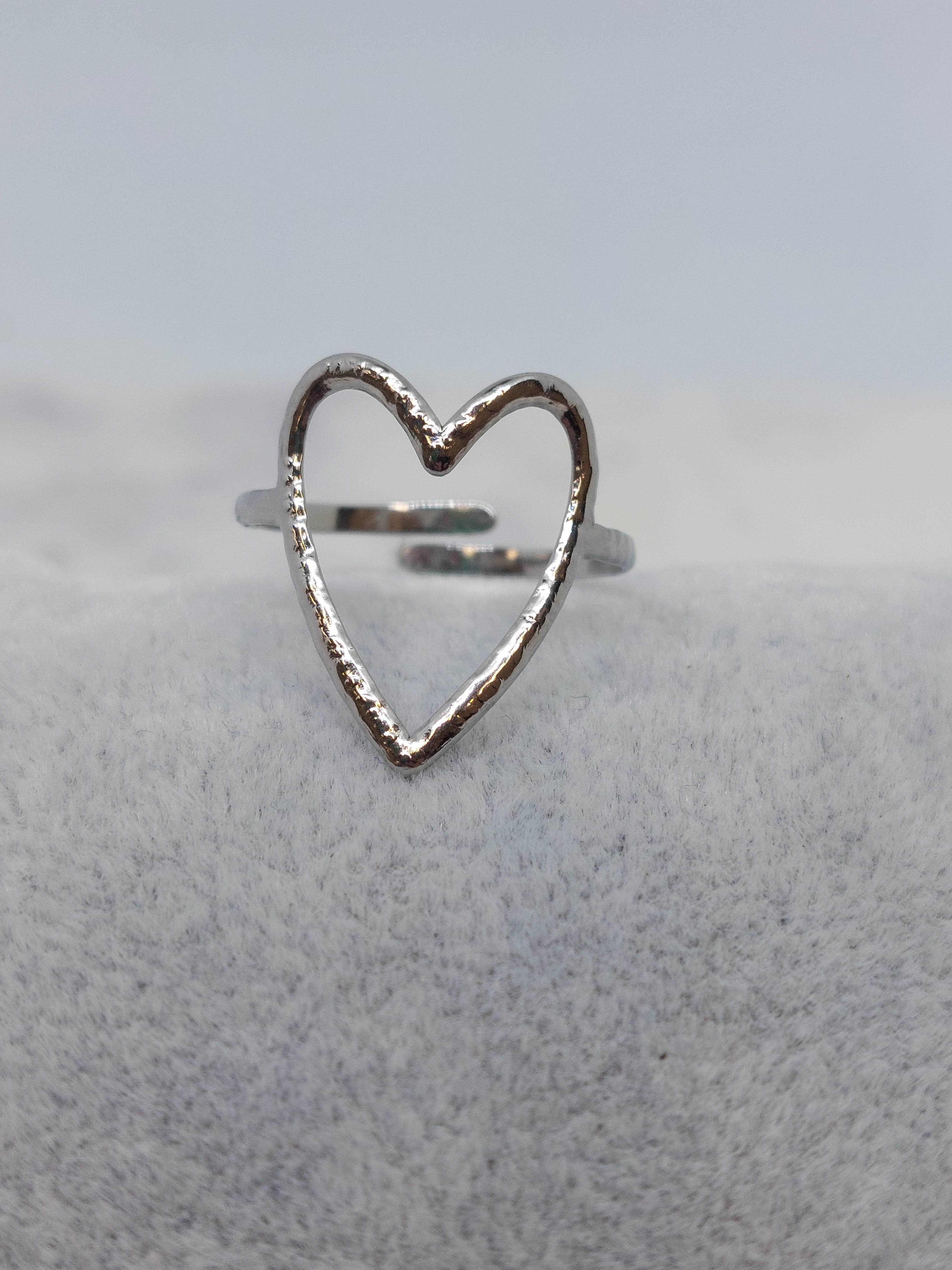 Ring Openhart I RVS zilverkleurig