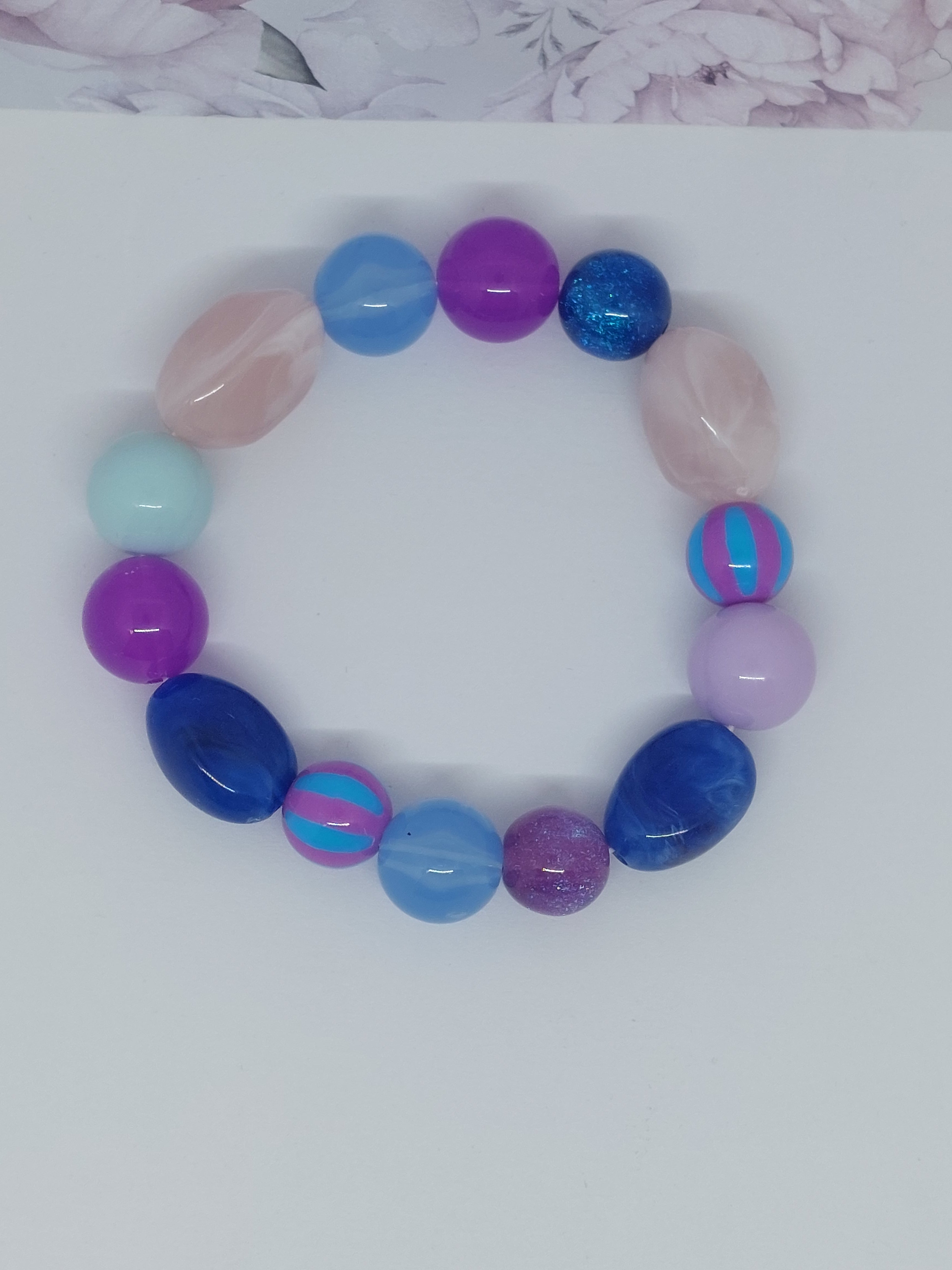 Kralen armband Mix Paars/blauw