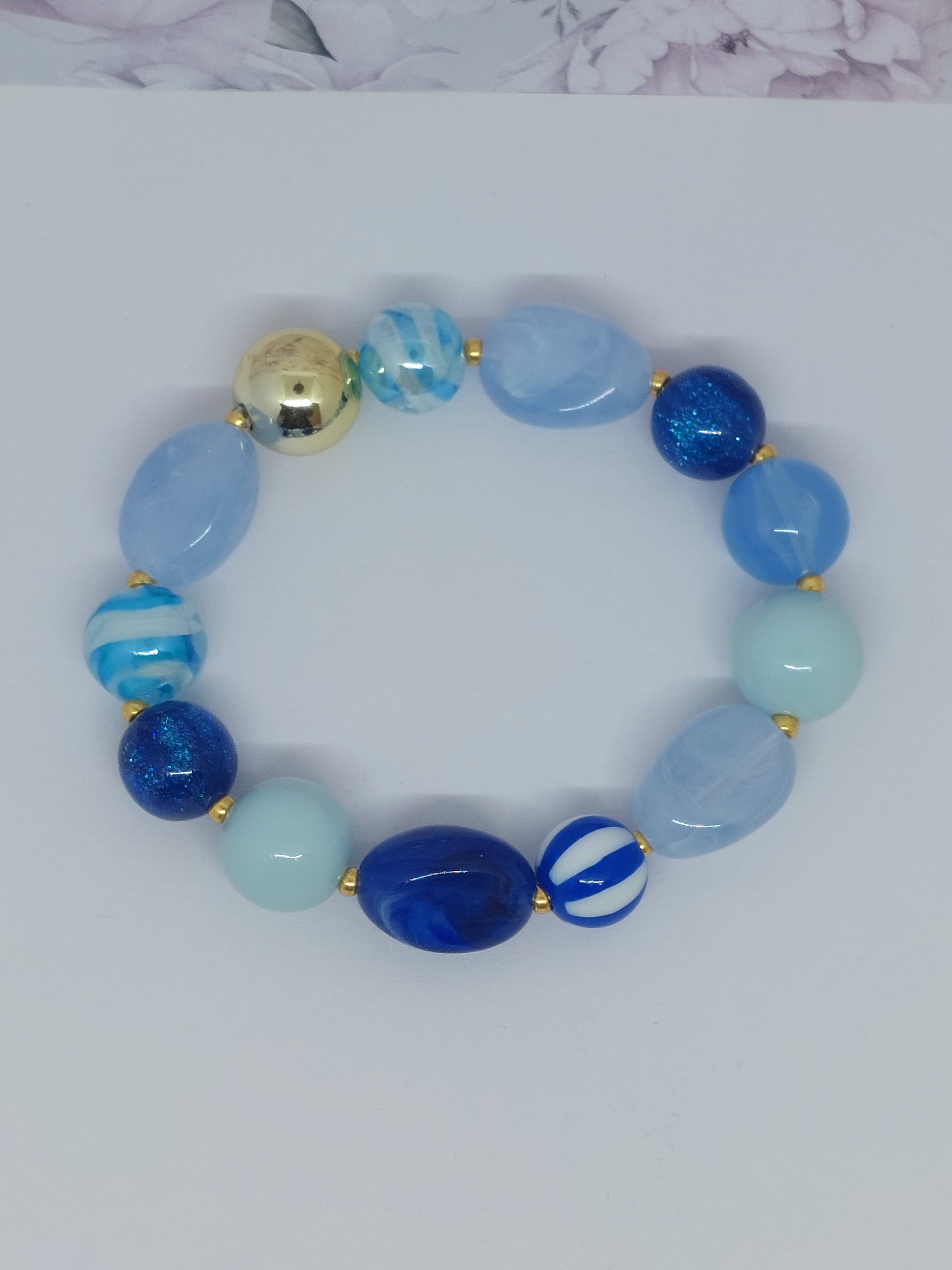 Kralen armband Mix Blauw
