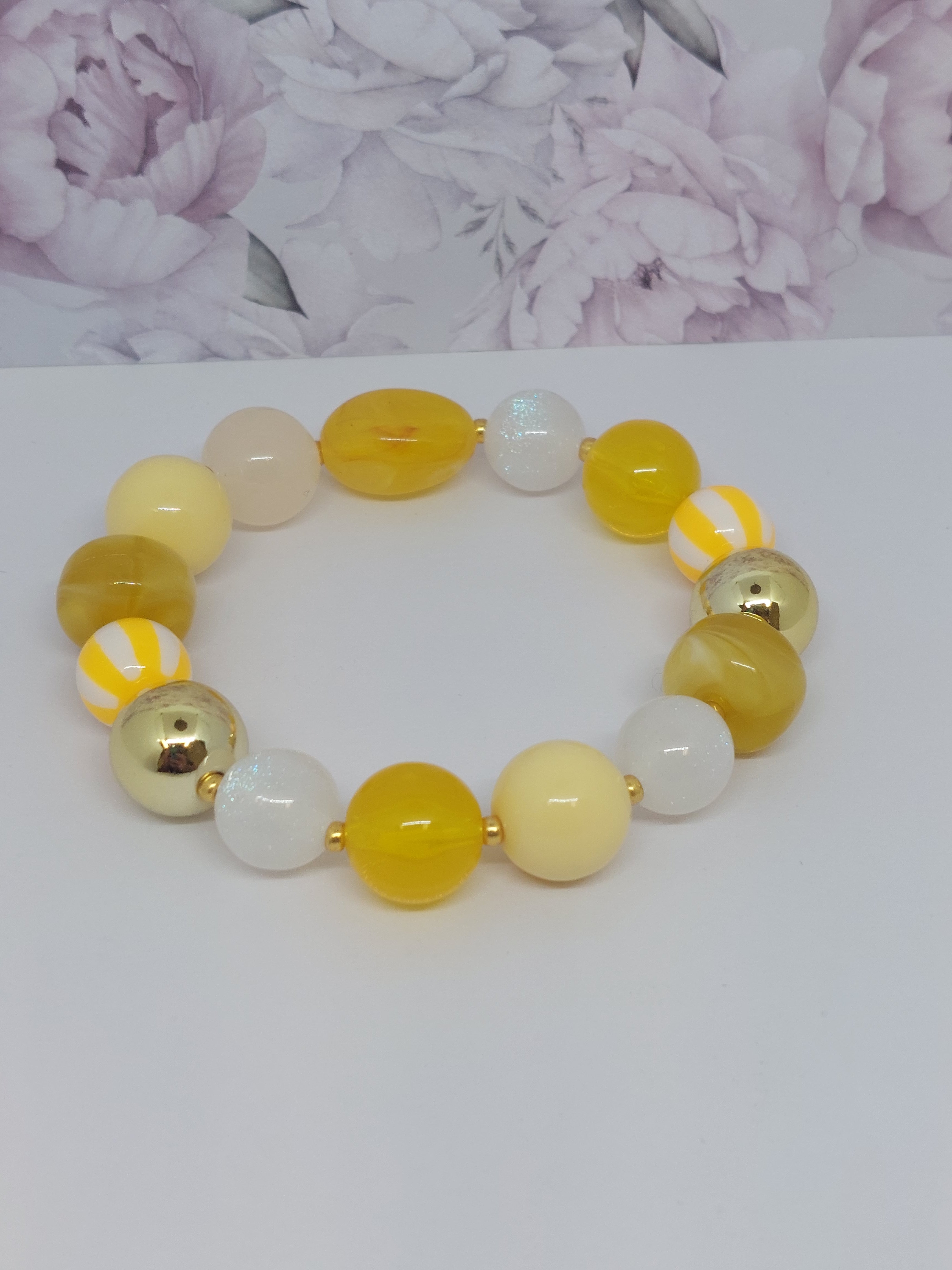 Kralen armband Mix Geel