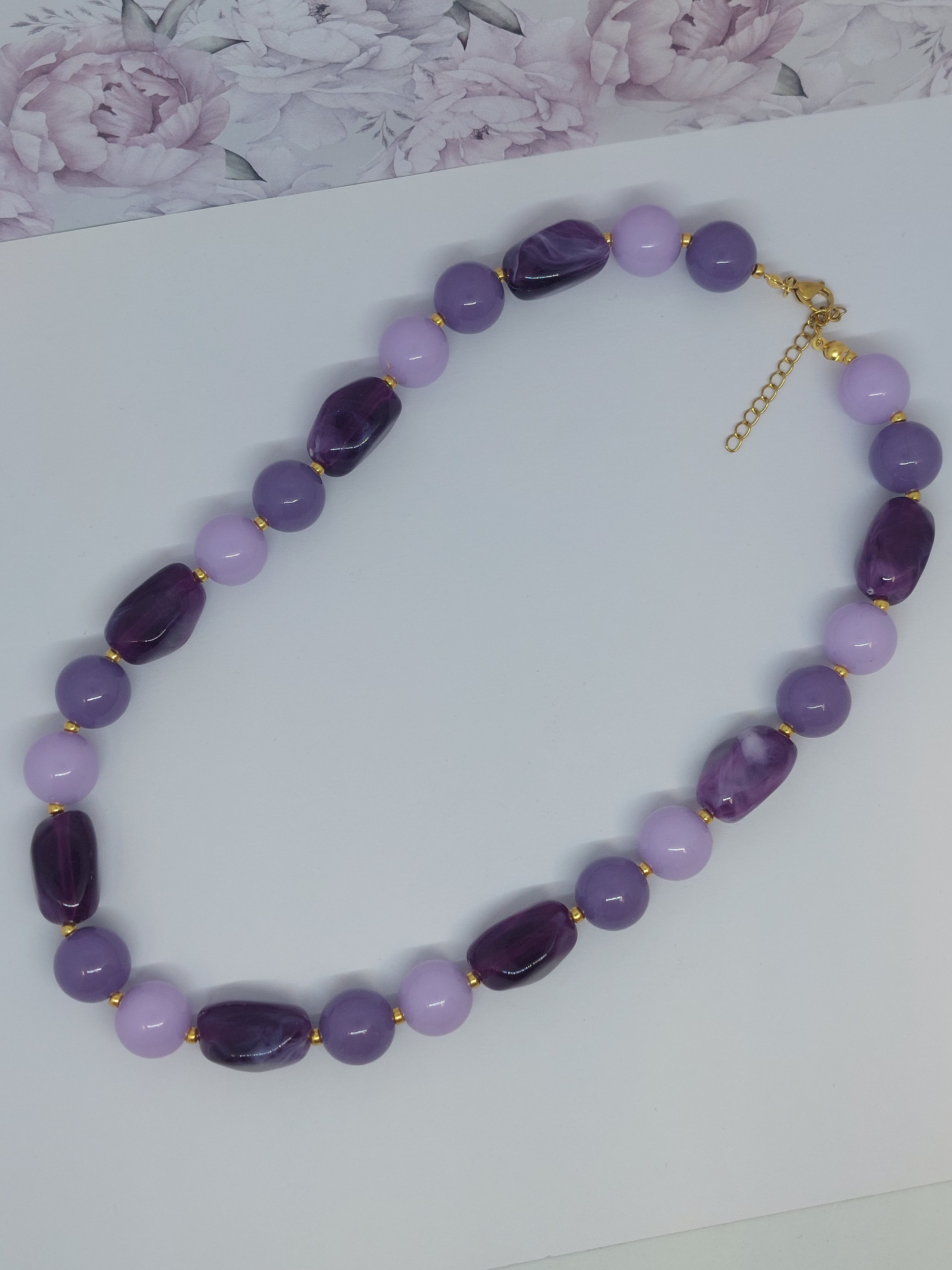 Kralen ketting Mix Paars/lila