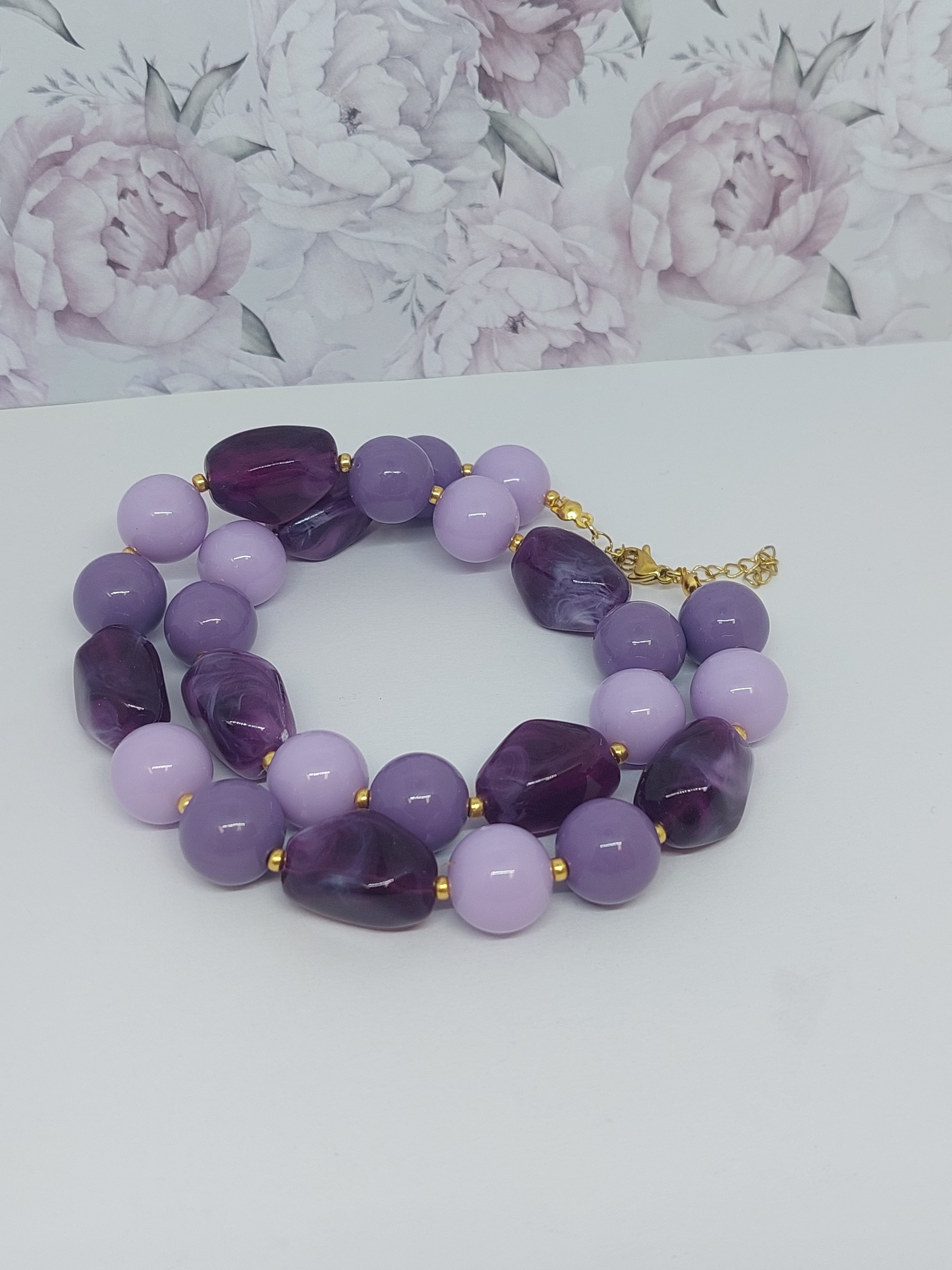 Kralen ketting Mix Paars/lila