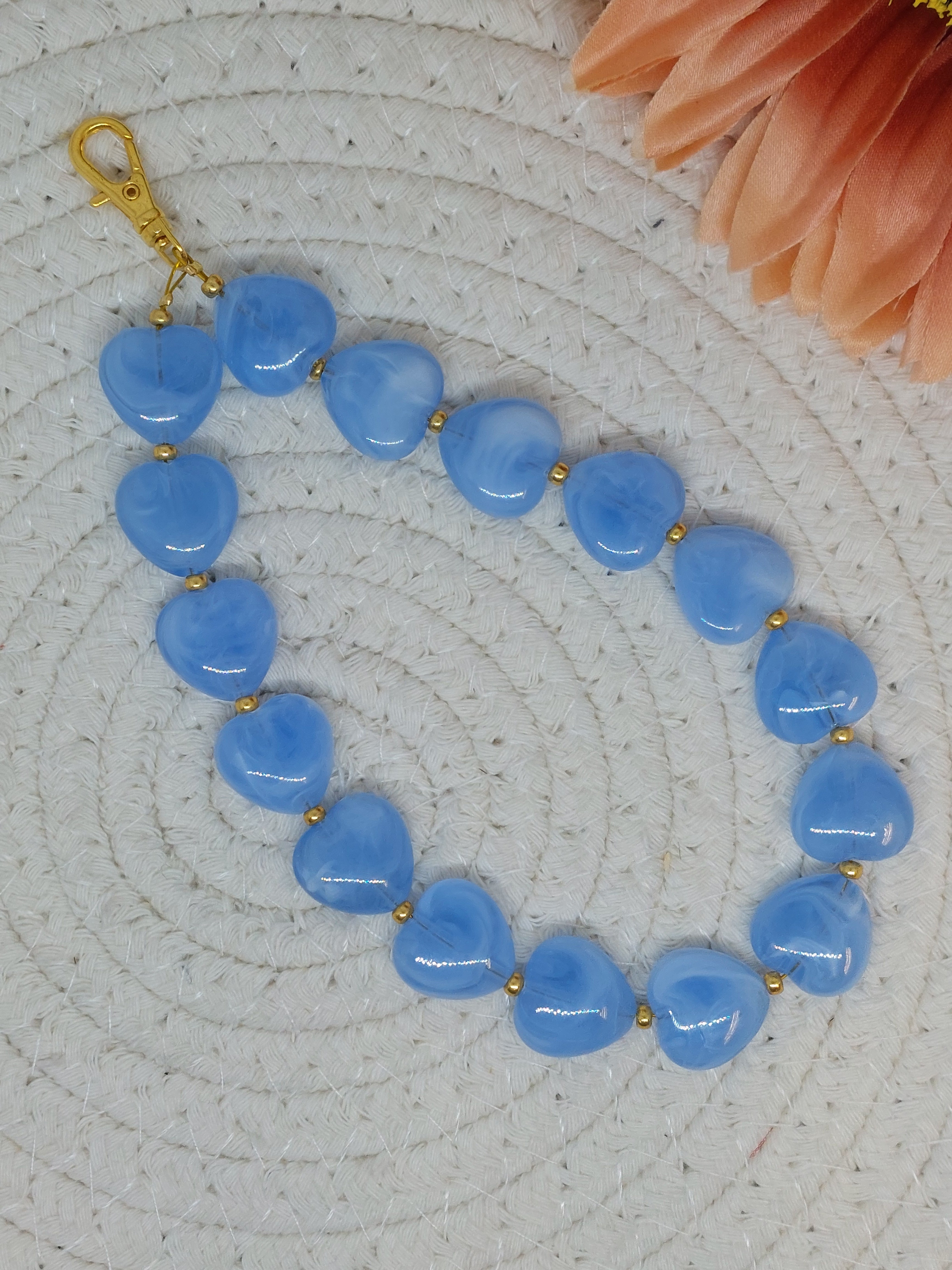 Telefoonkoord Hartje Licht blauw