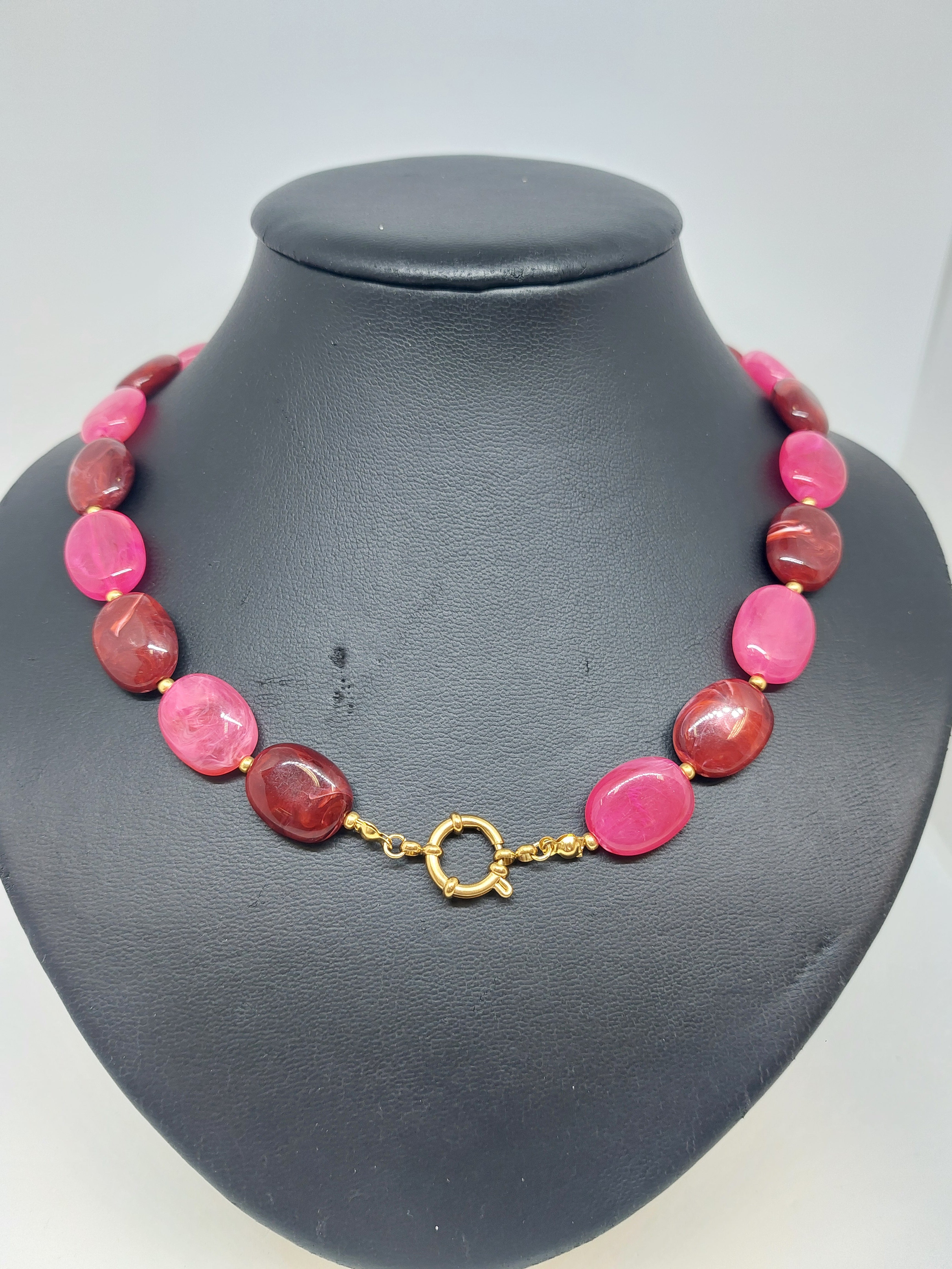 Kralenketting Roze/rood