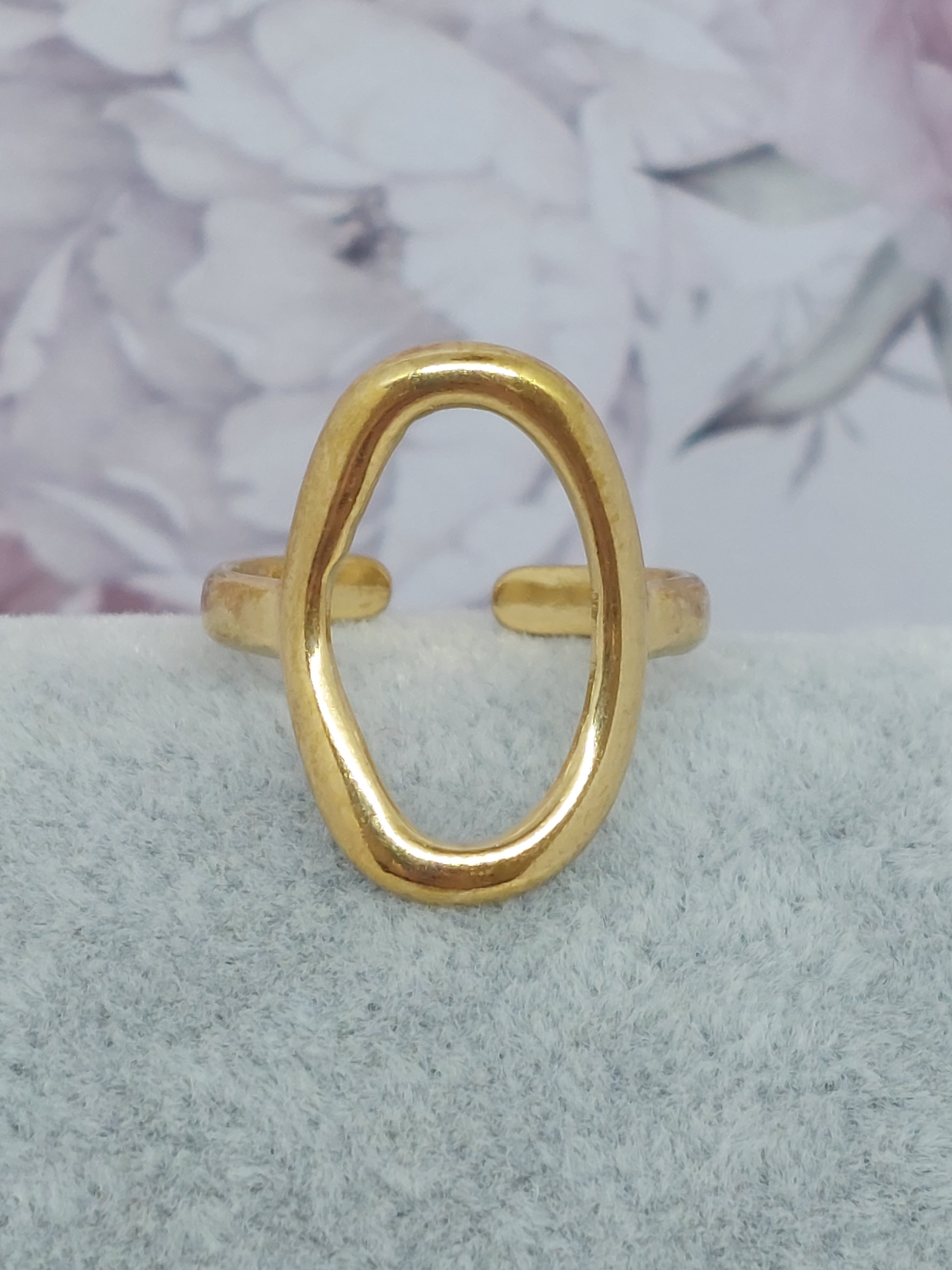 Ring Barok open RVS goudkleurig