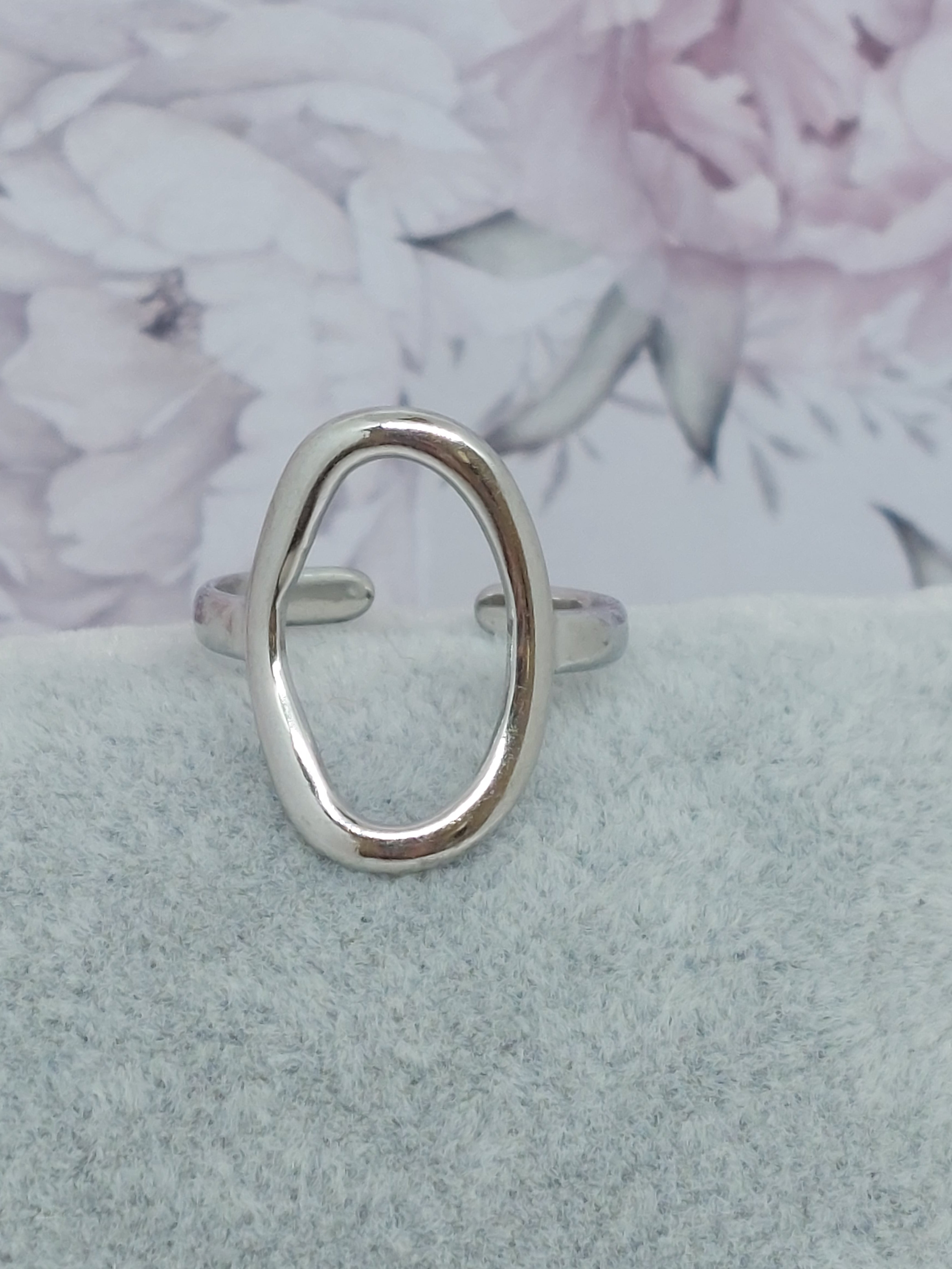 Ring Barok open RVS zilverkleurig