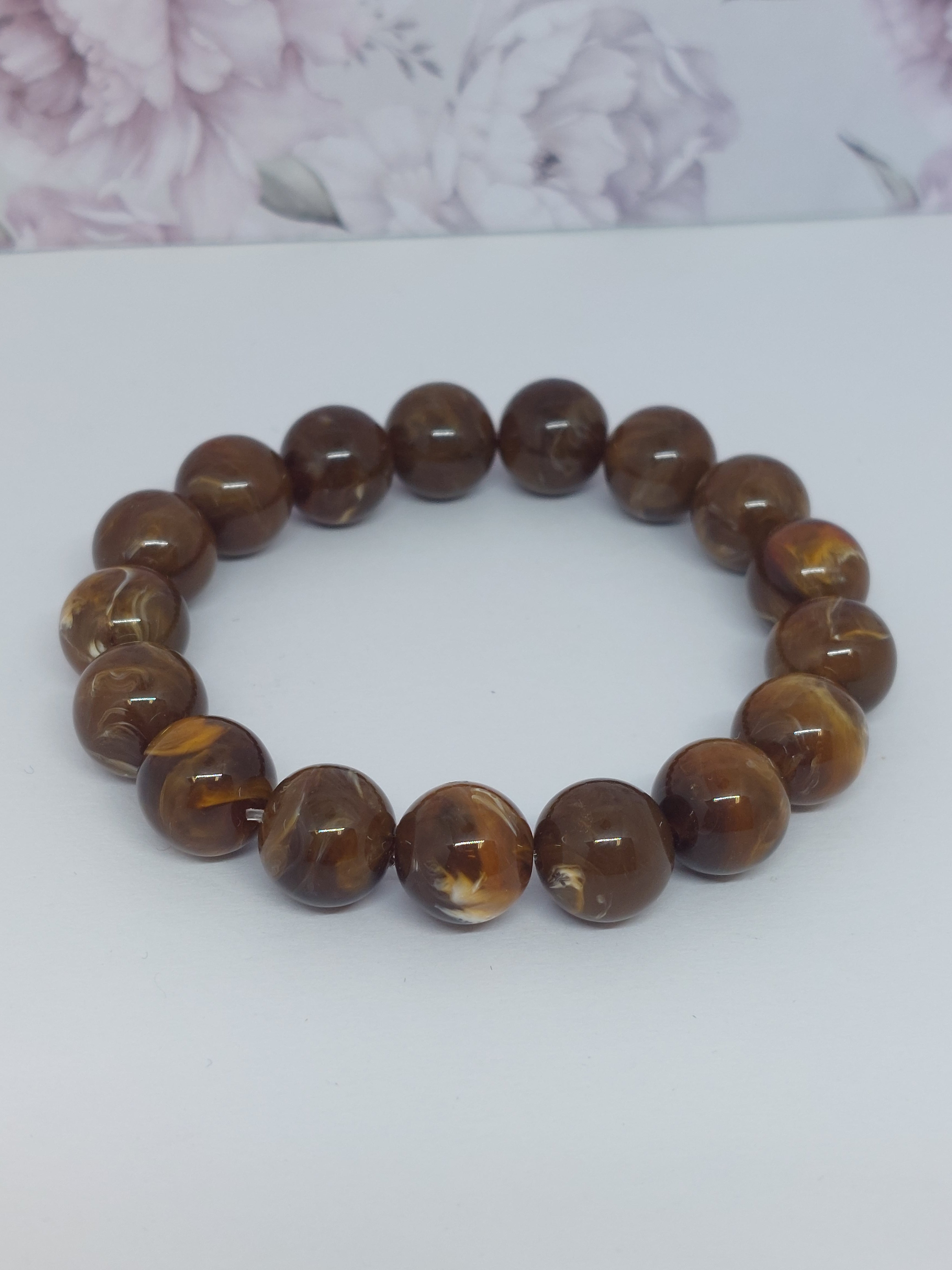 Kralen armband marble Brown