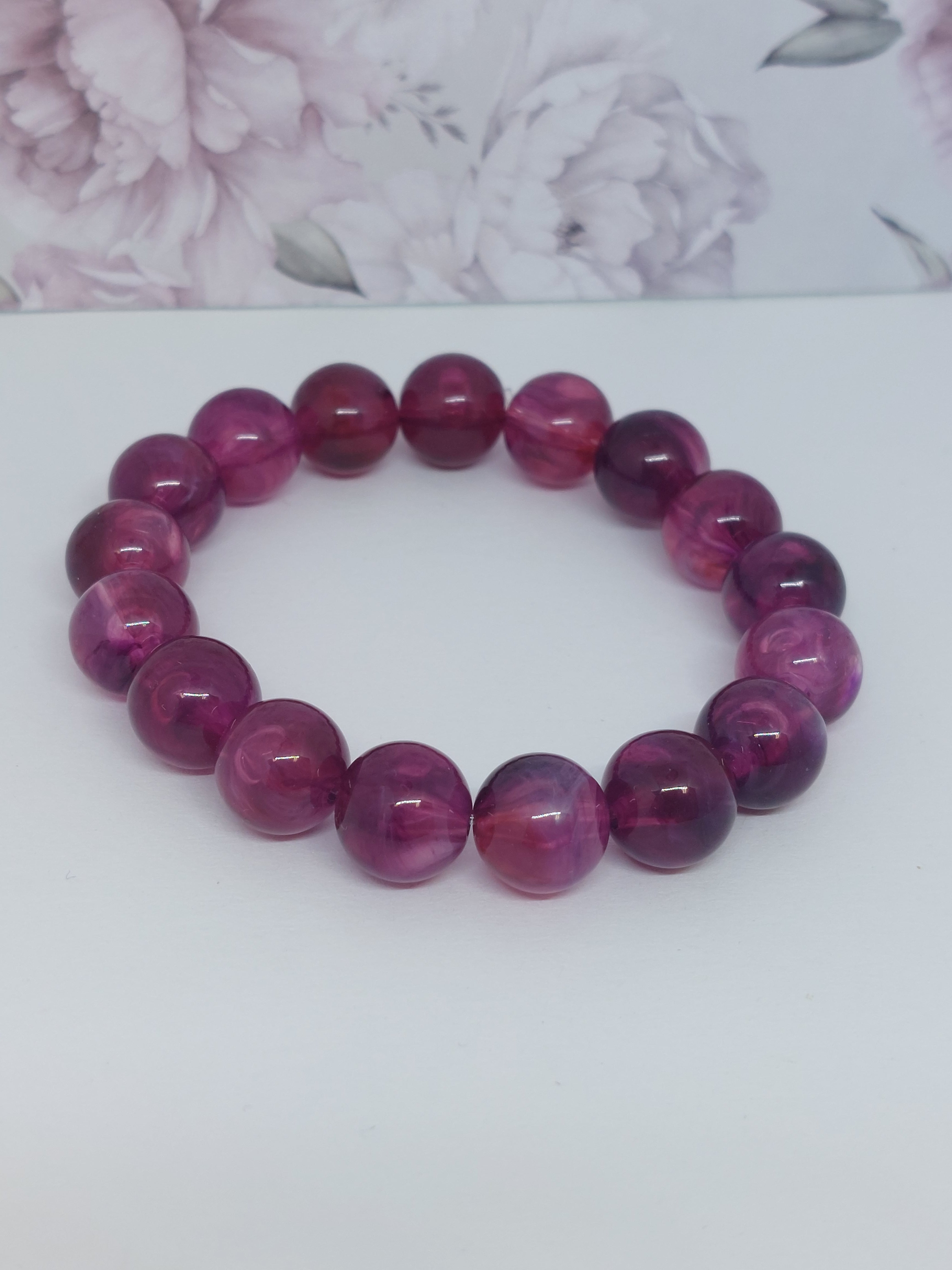 Kralen armband Marble Paars