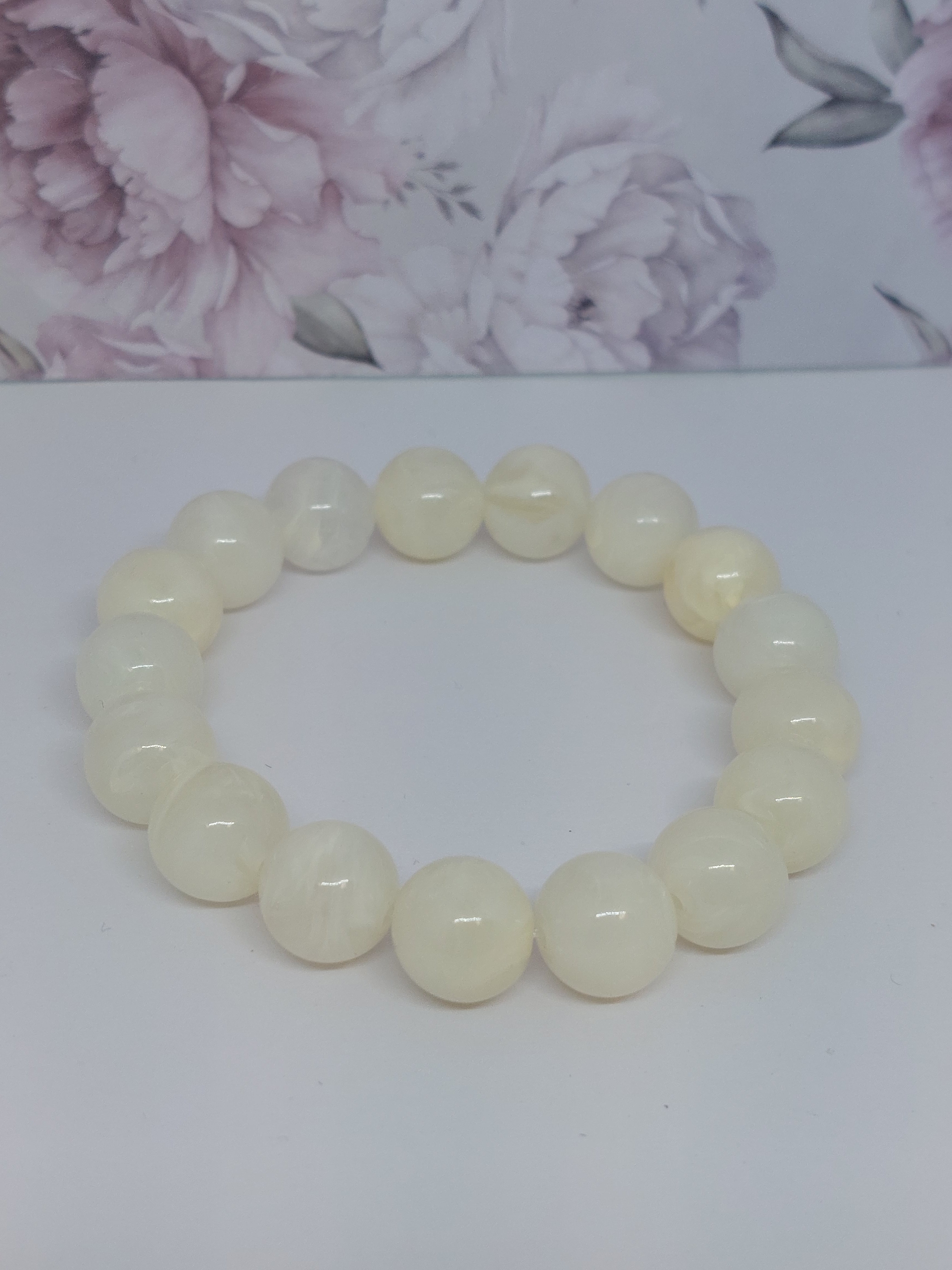Kralen armband Marble off white
