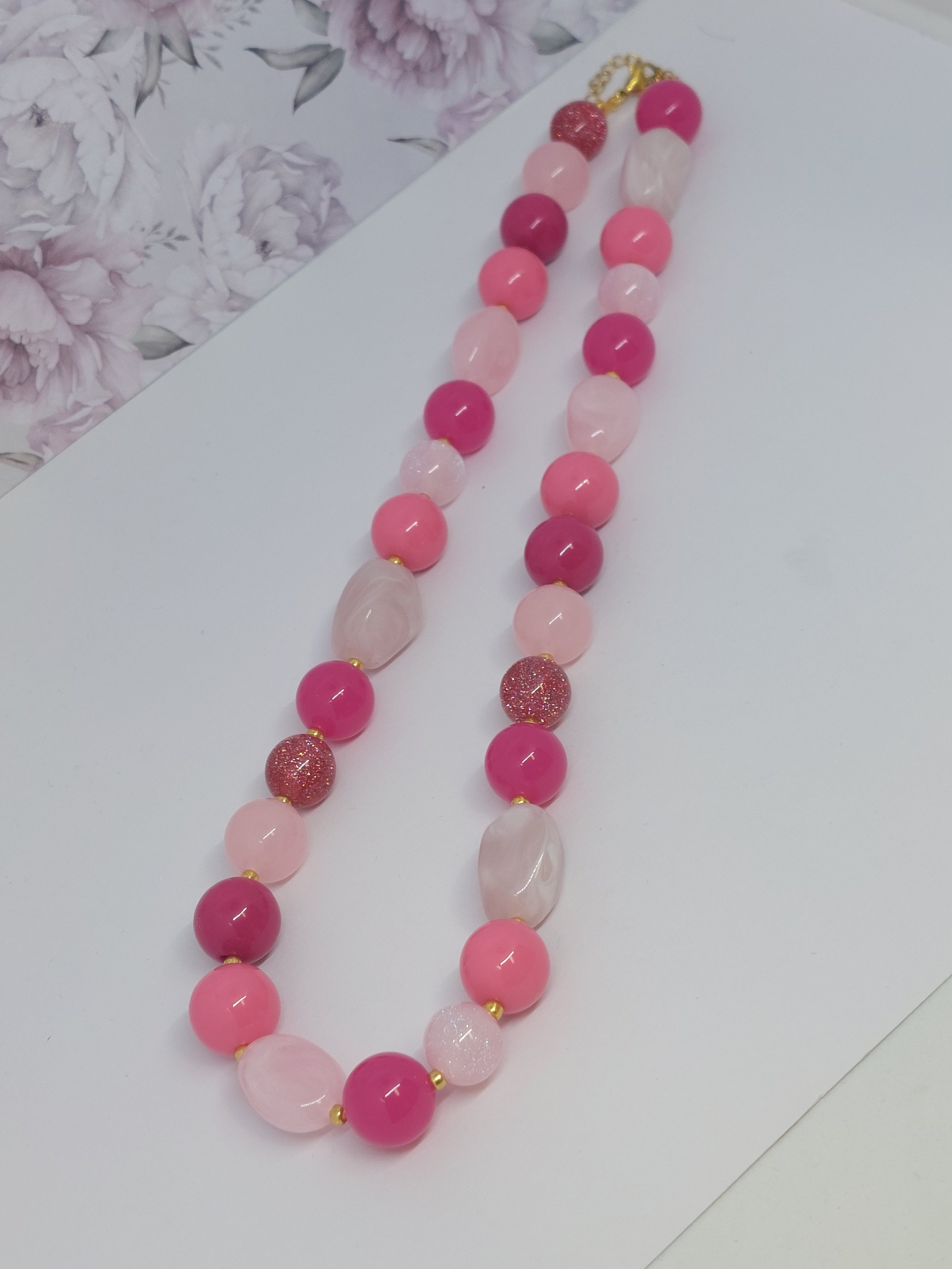 Kralenketting Roze mix