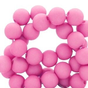 Hot pink 6mm Acryl kraal