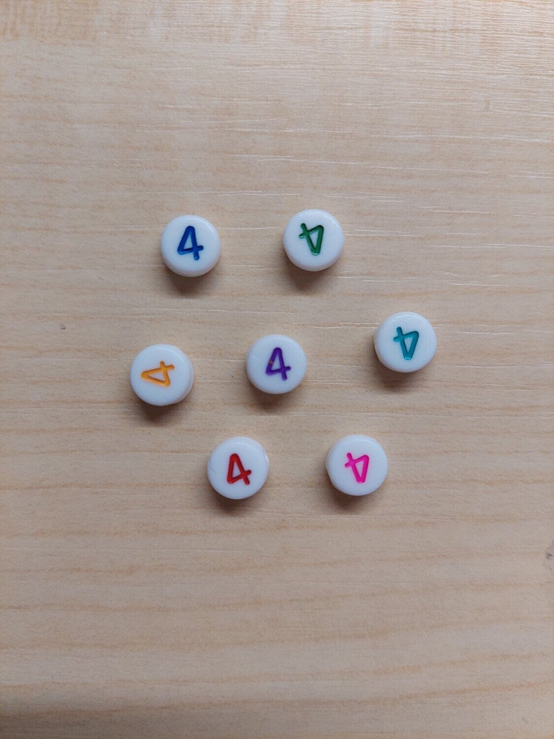 Cijfer kraal 4 multicolor