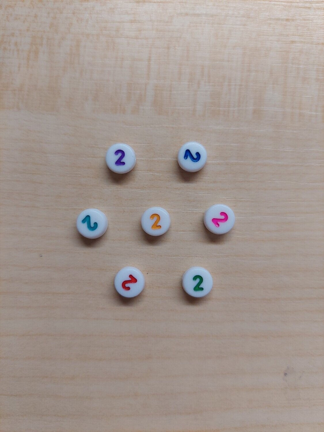 Cijfer kraal 2 multicolor