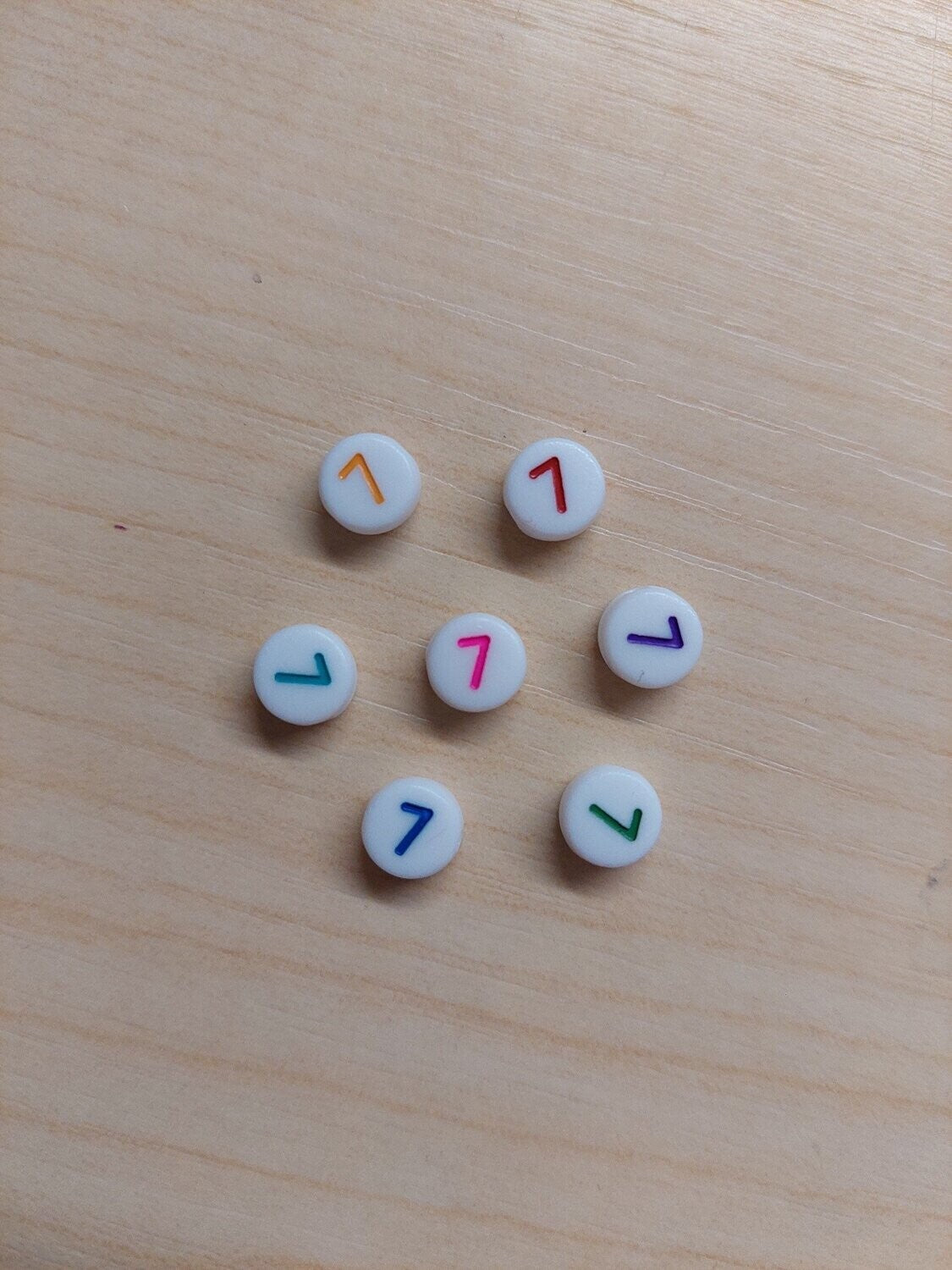 Cijfer kraal 7 multicolor