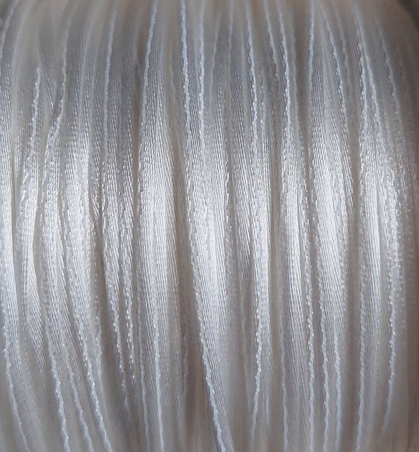 Satijn koord 1mm Wit