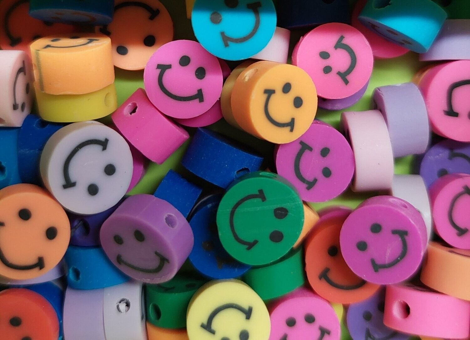 Fimo kraal Smily multicolor