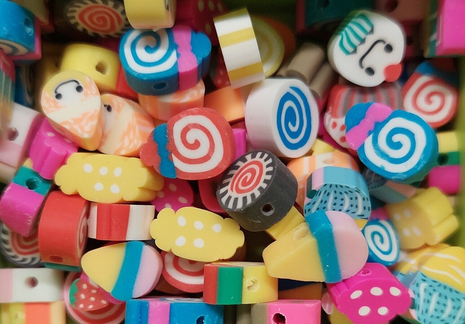 Fimo kraal zoet mulitcolor