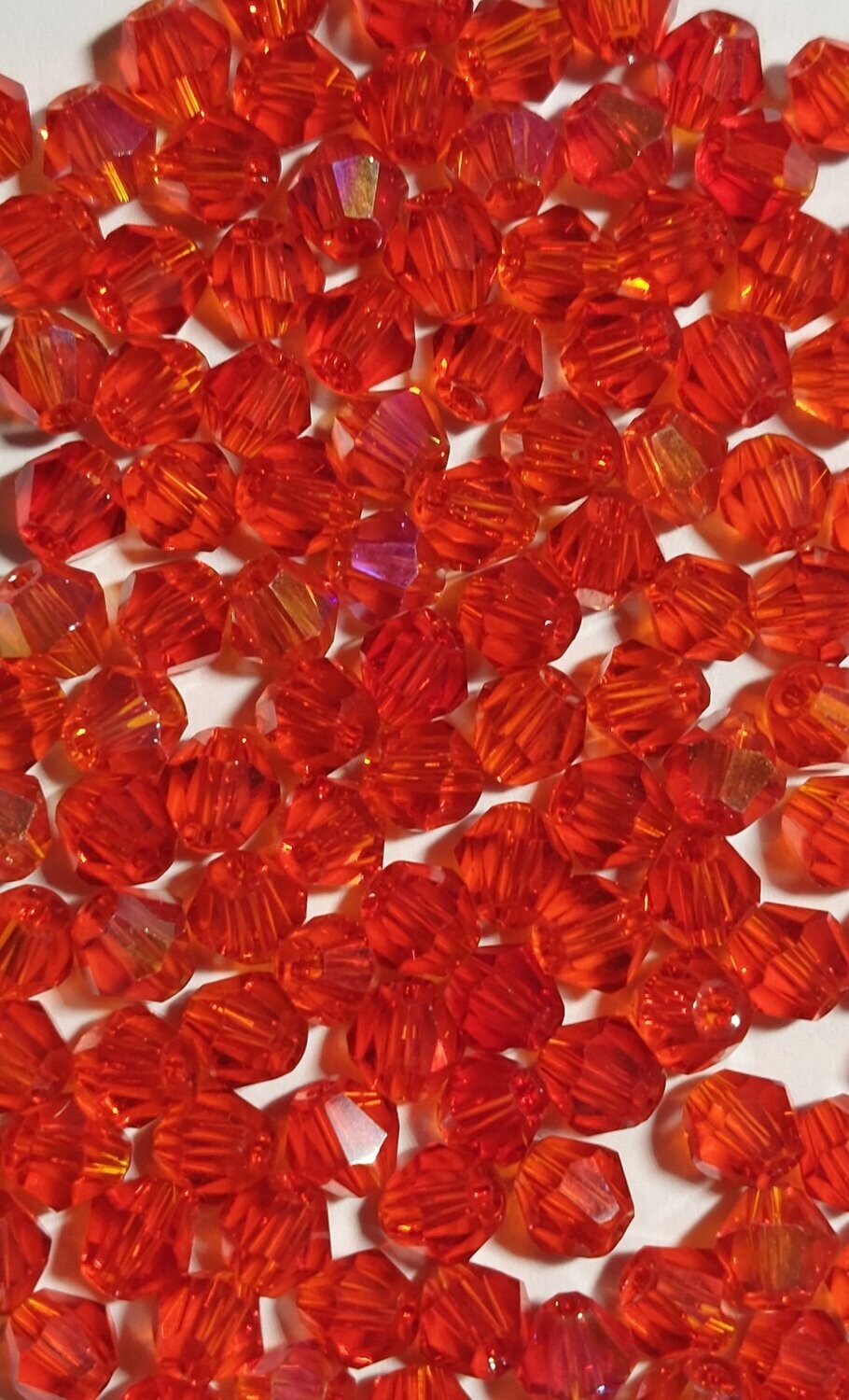 Bicone oranje/rood 4mm