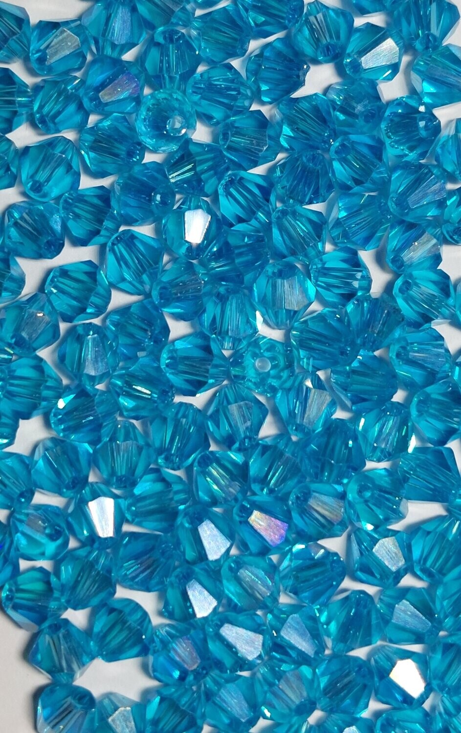 Bicone aqua blauw 4mm