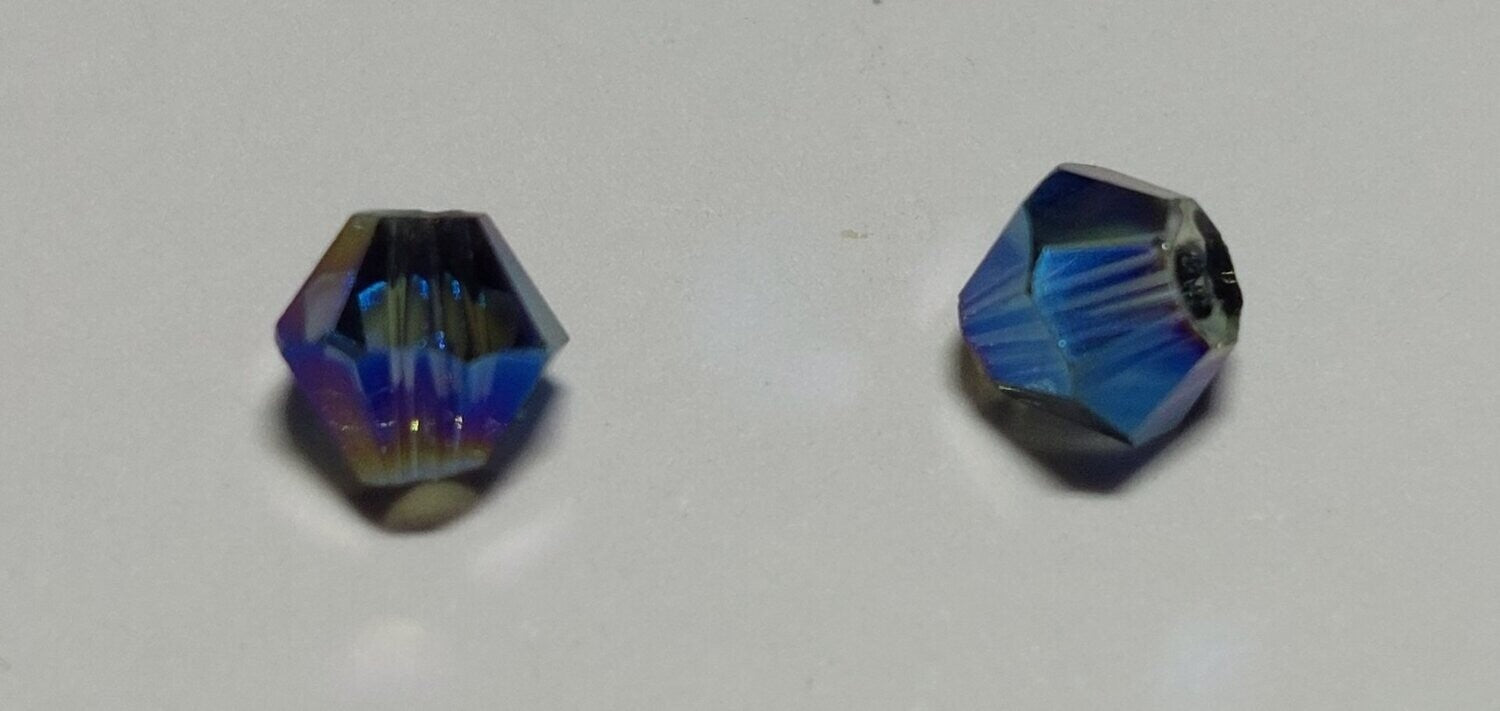 Bicone crystal blauw 4mm