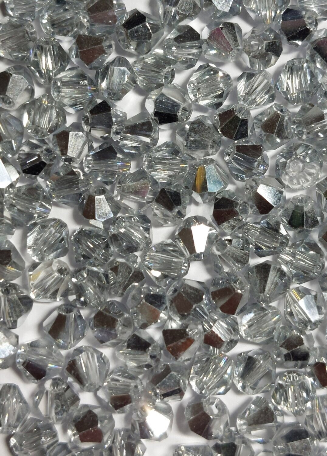 Bicone crystal/zilver 4mm