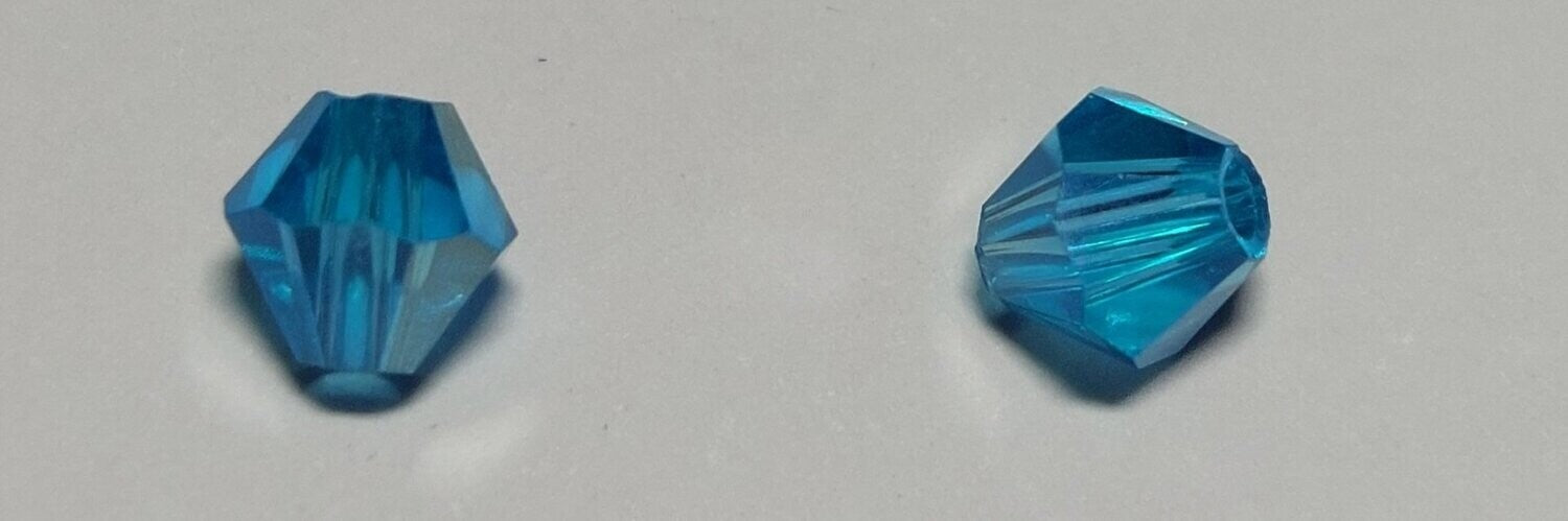 Bicone aqua blauw 4mm