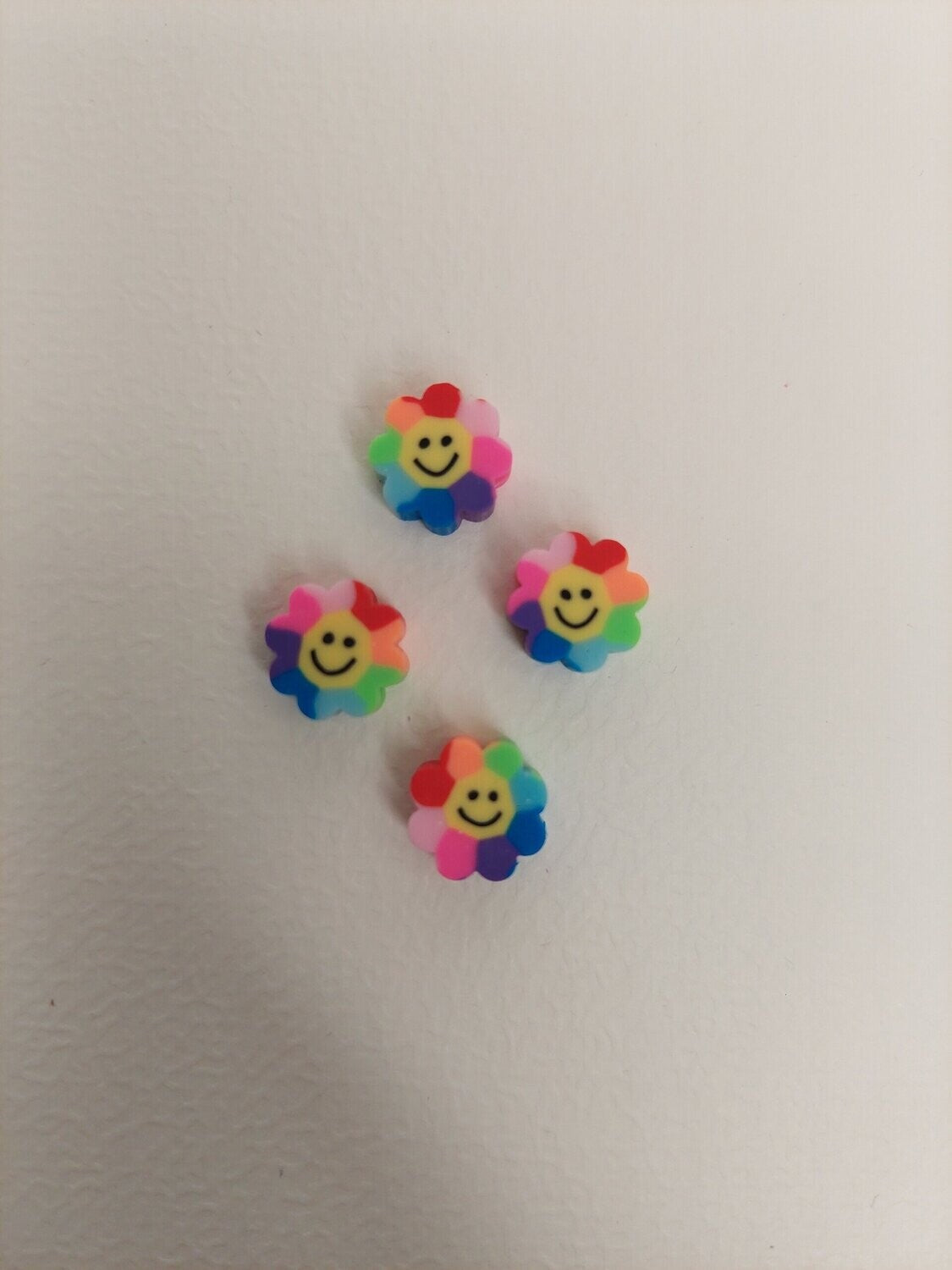 Fimo kraal bloem rainbow