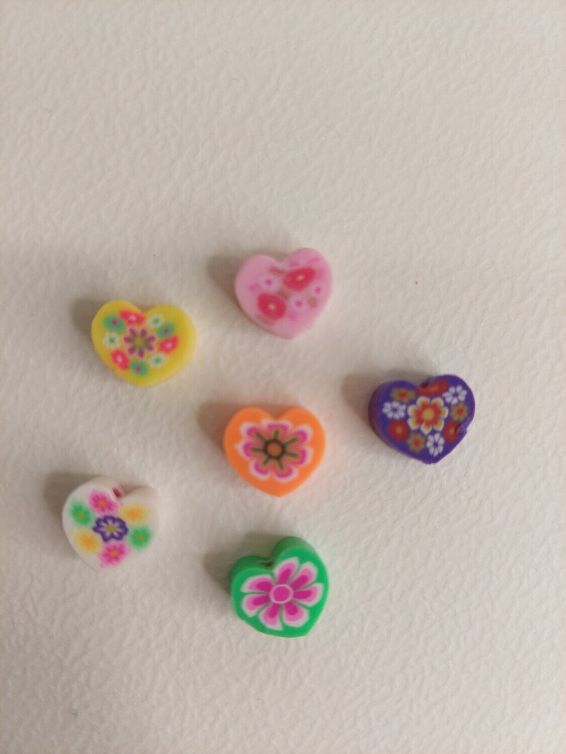 Fimo kraal hartje/bloem