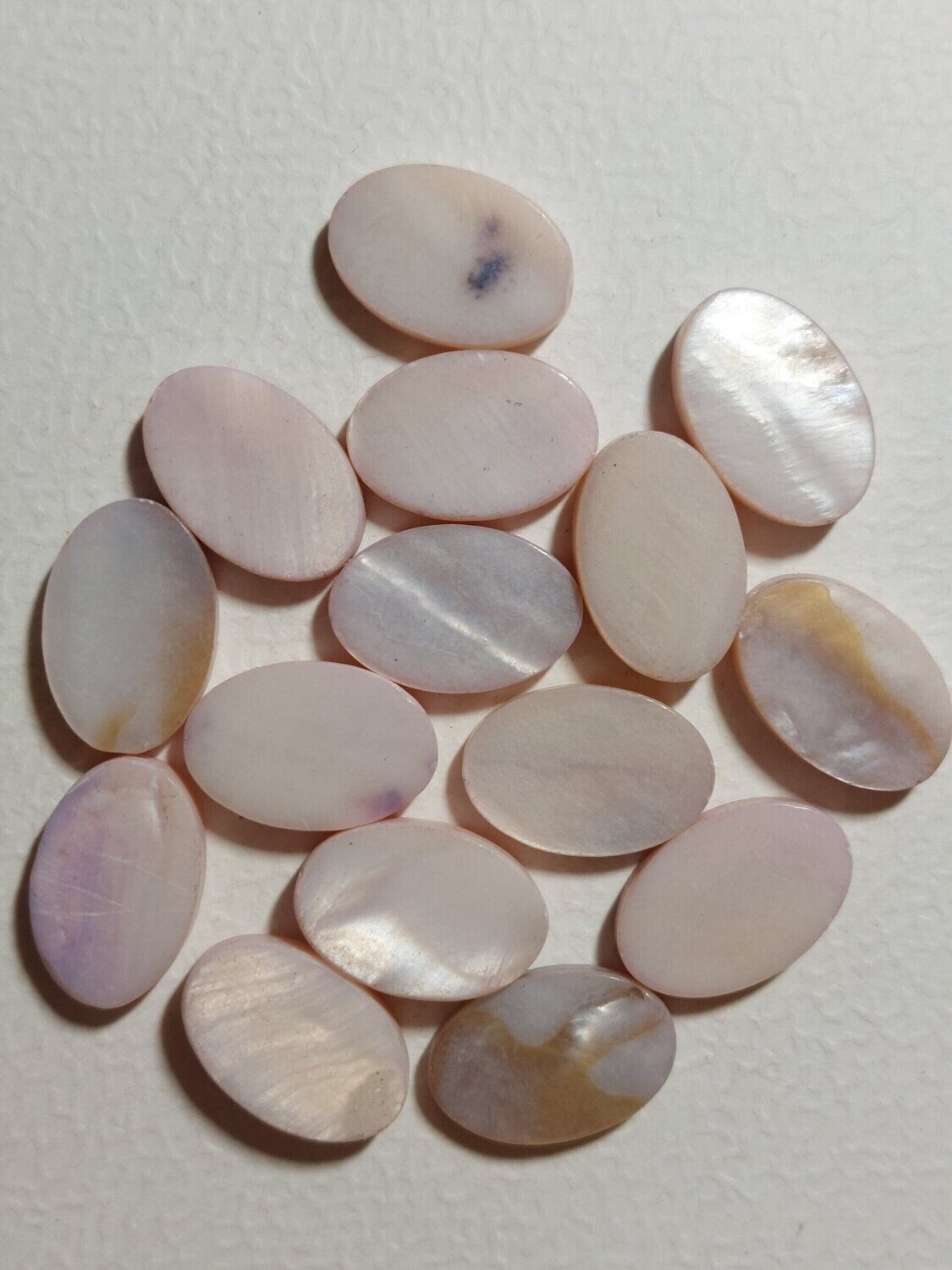 Schelpkraal Ovaal licht roze/wit