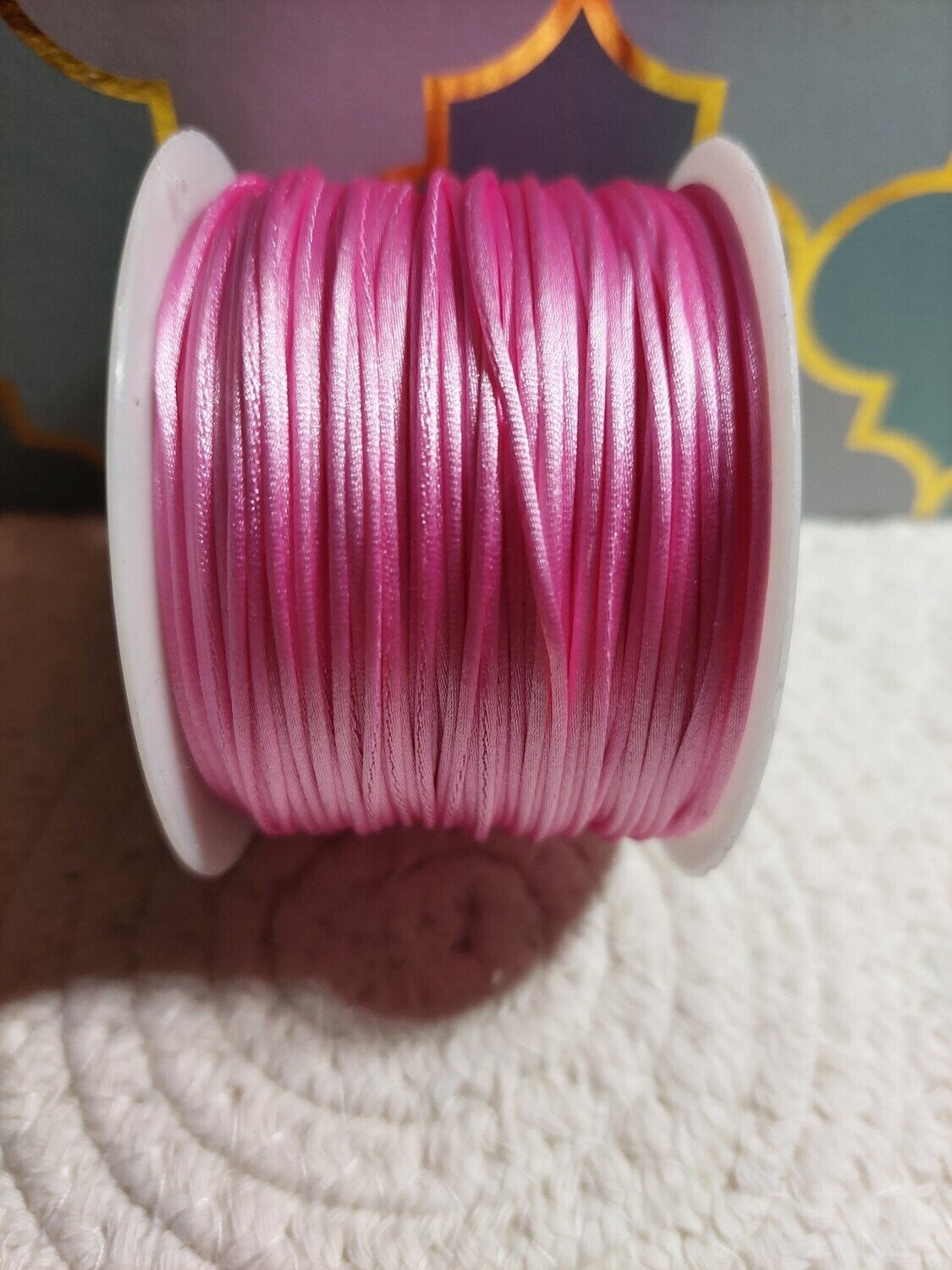 Satijn koord 1mm baby roze