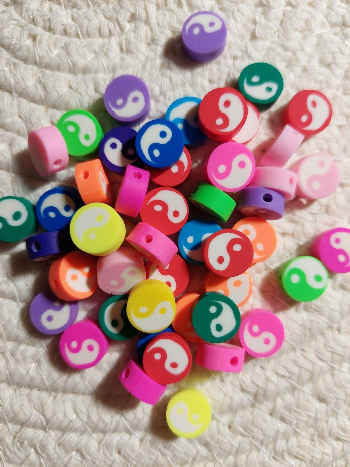 Fimo kraal yin jang colorfull