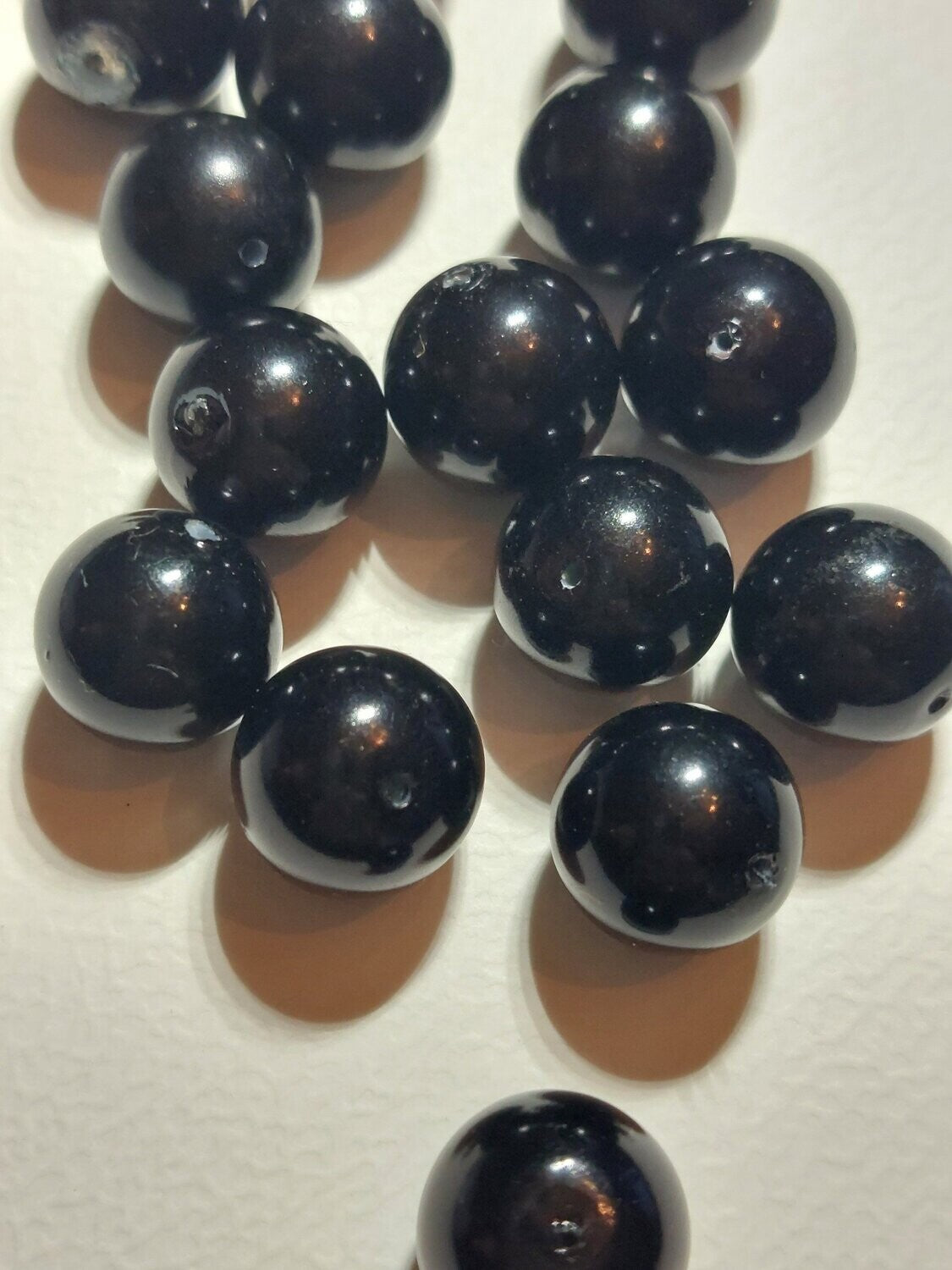 Glaskraal zwart 13mm