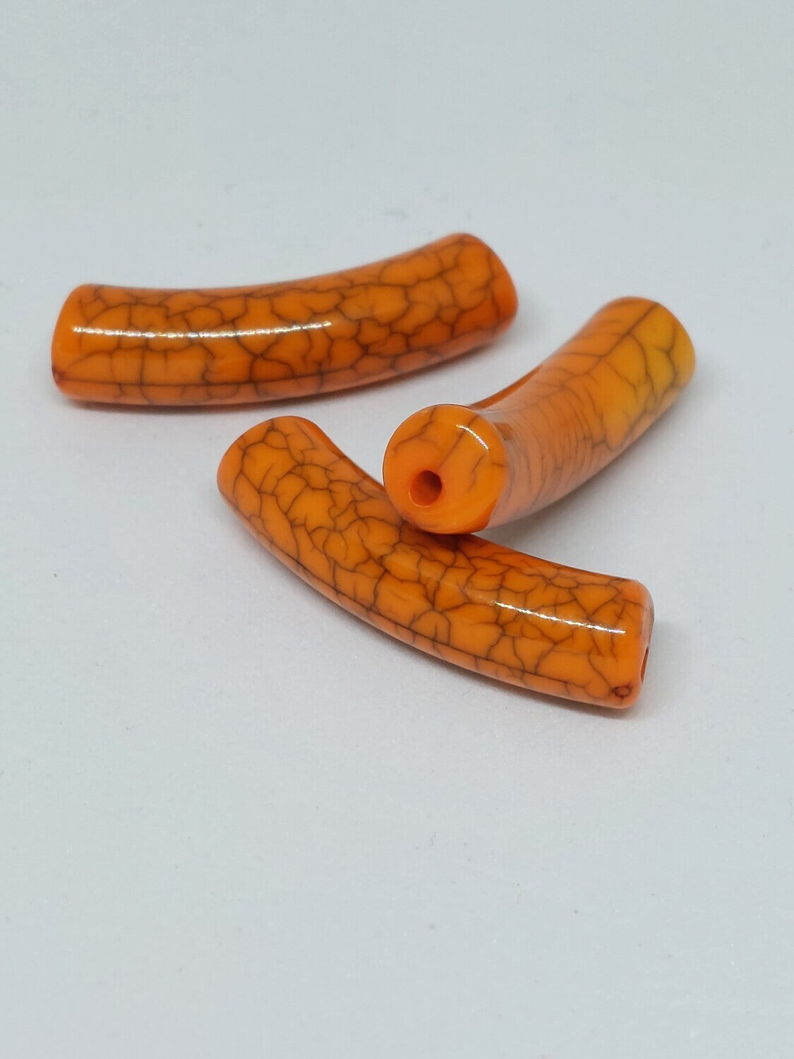 Tube kraal Crackle oranje