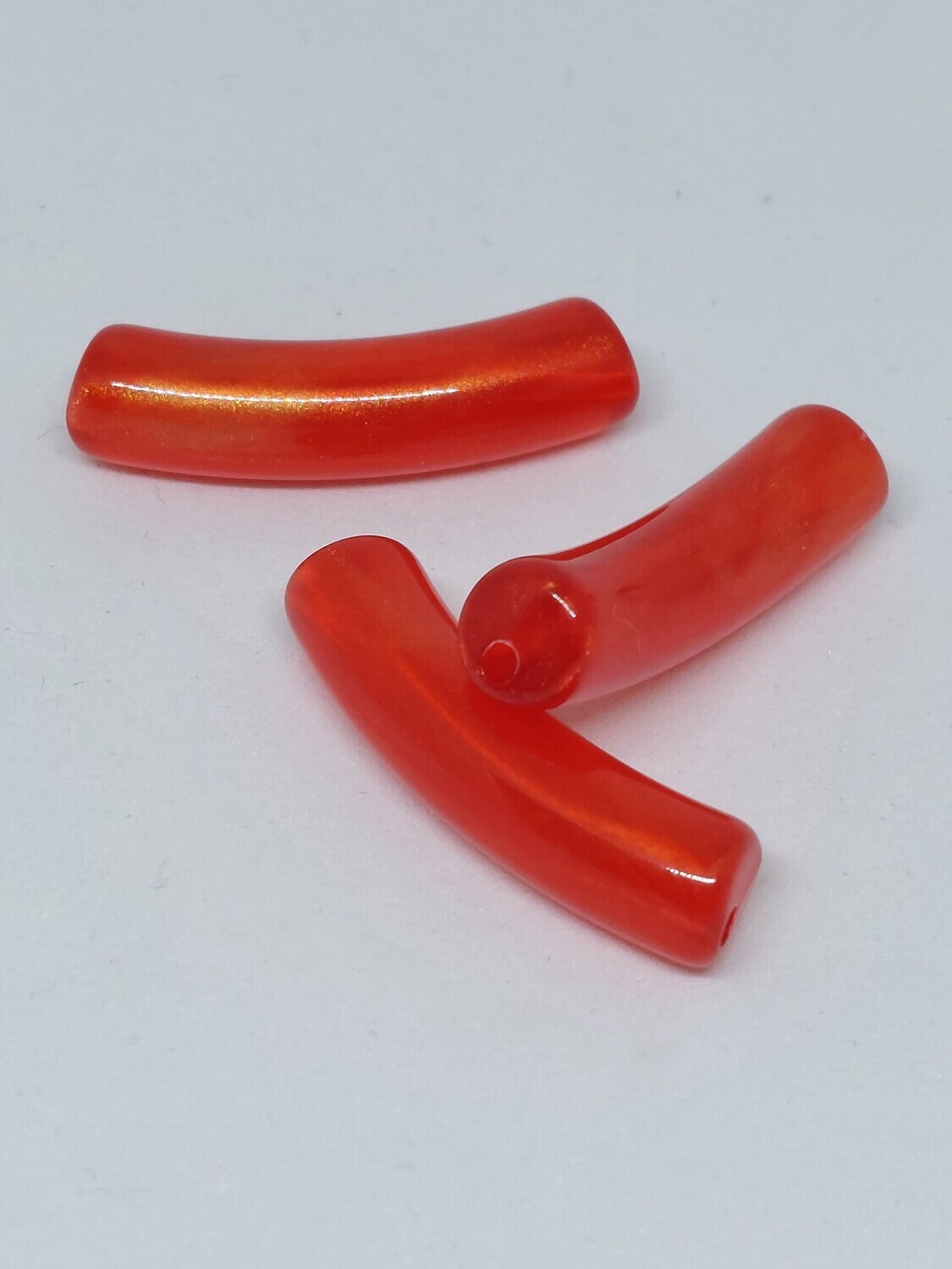 Tube kraal Rood/parelmoer goud